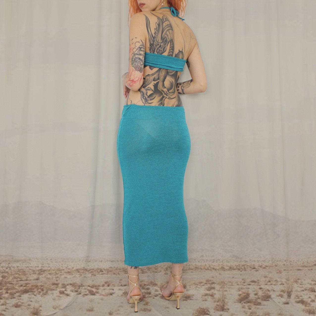 Japanese Brand × Vintage 🪼BLUE MAXI DRESS🪼 Size M / US 6-8 / IT 42-44 - 3 Thumbnail