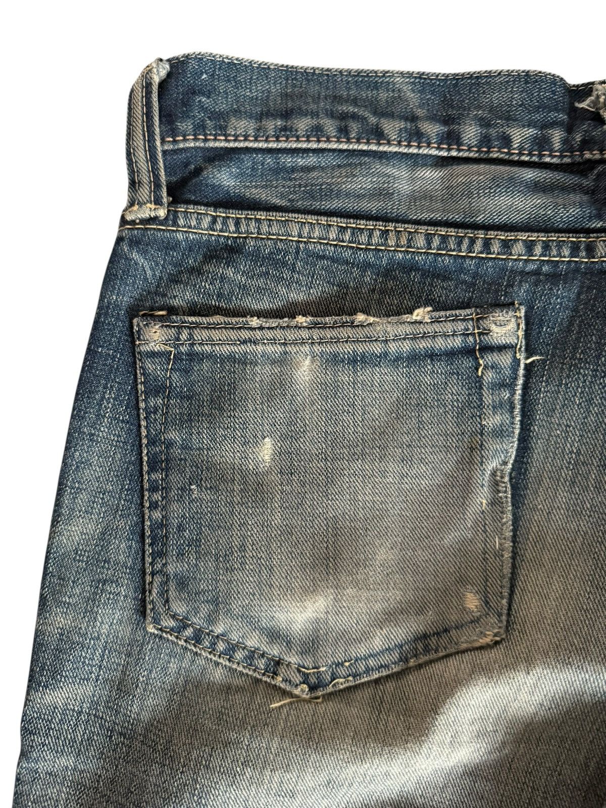 Japanese Brand Flared Jeans David Olive Accessories Faded Distressed Denim Size US 29 - 22 Thumbnail