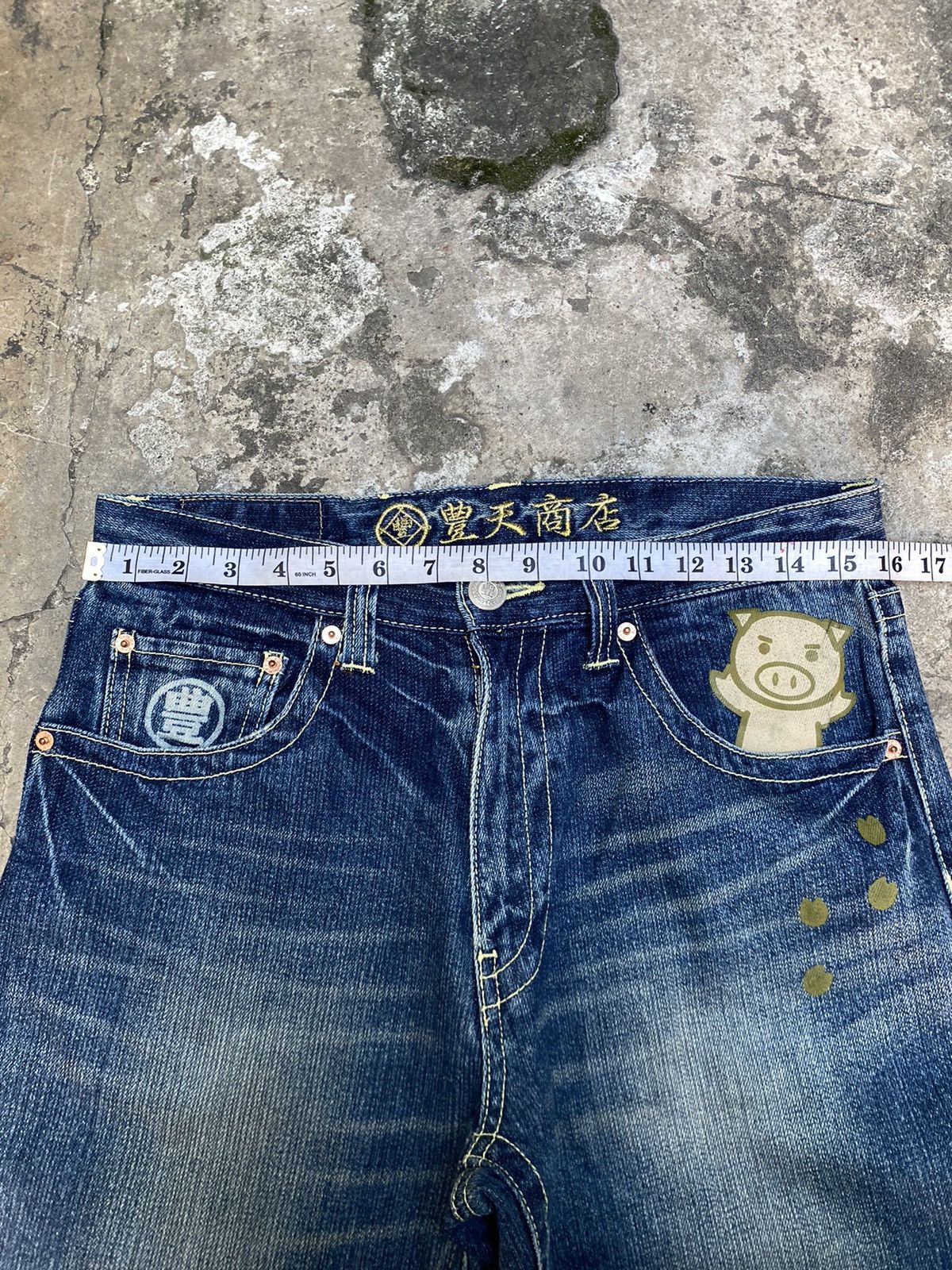 Japanese Brand Japanese Brand Buden Shouten Pig Graphic Printed Denim Pants Size US 31 - 8 Thumbnail
