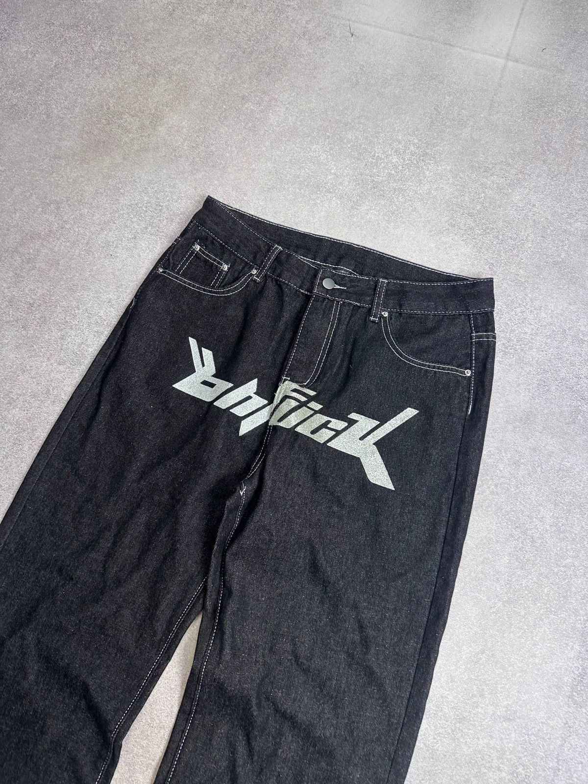 Japanese Brand Vintage Bjork Dollars Embroidery Baggy Jeans Pants M Size US 32 / EU 48 - 4 Thumbnail