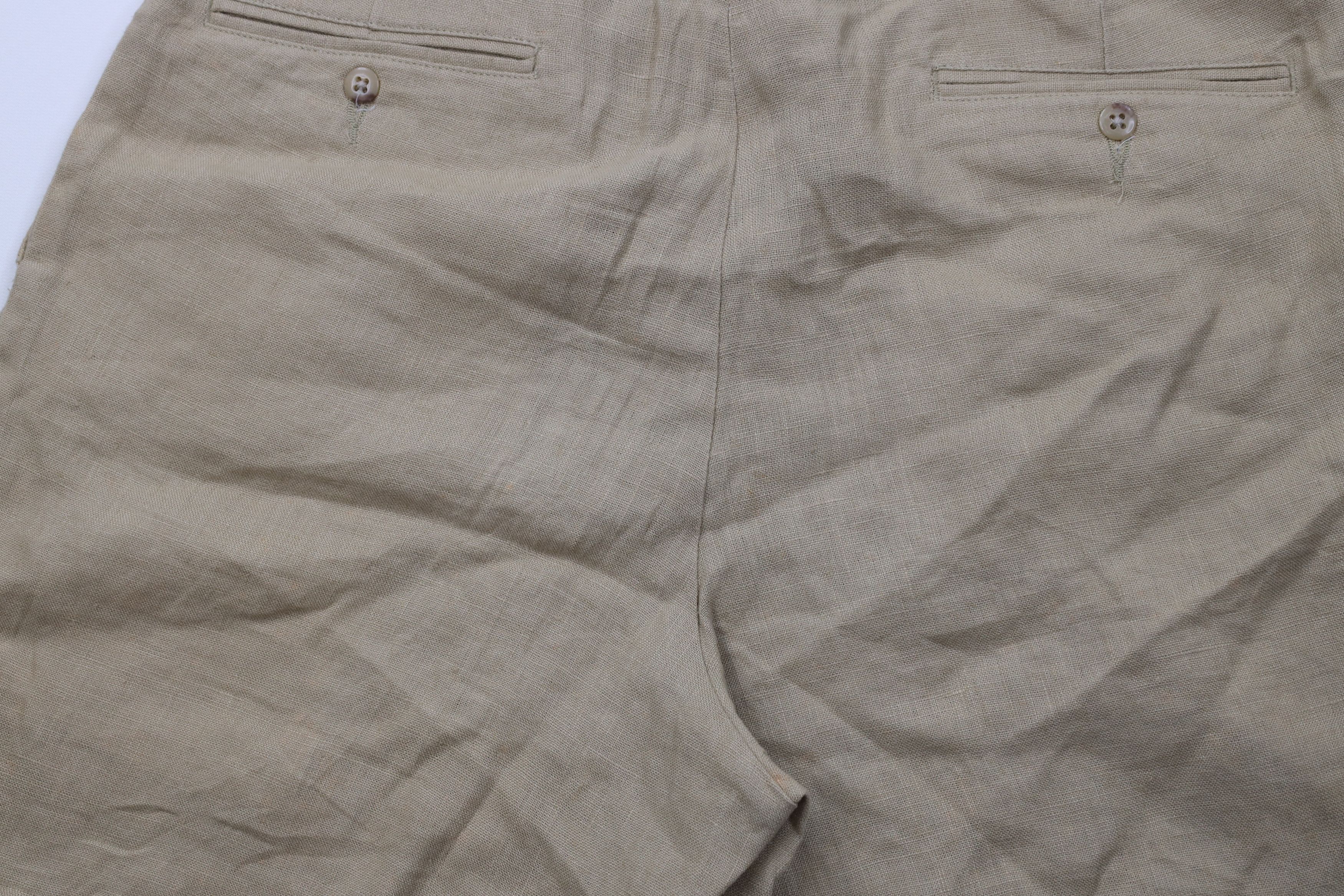 Ralph Lauren Vintage 90s Ralph Lauren Linen Above Knee Chino Shorts Beige Size US 32 / EU 48 - 12 Thumbnail