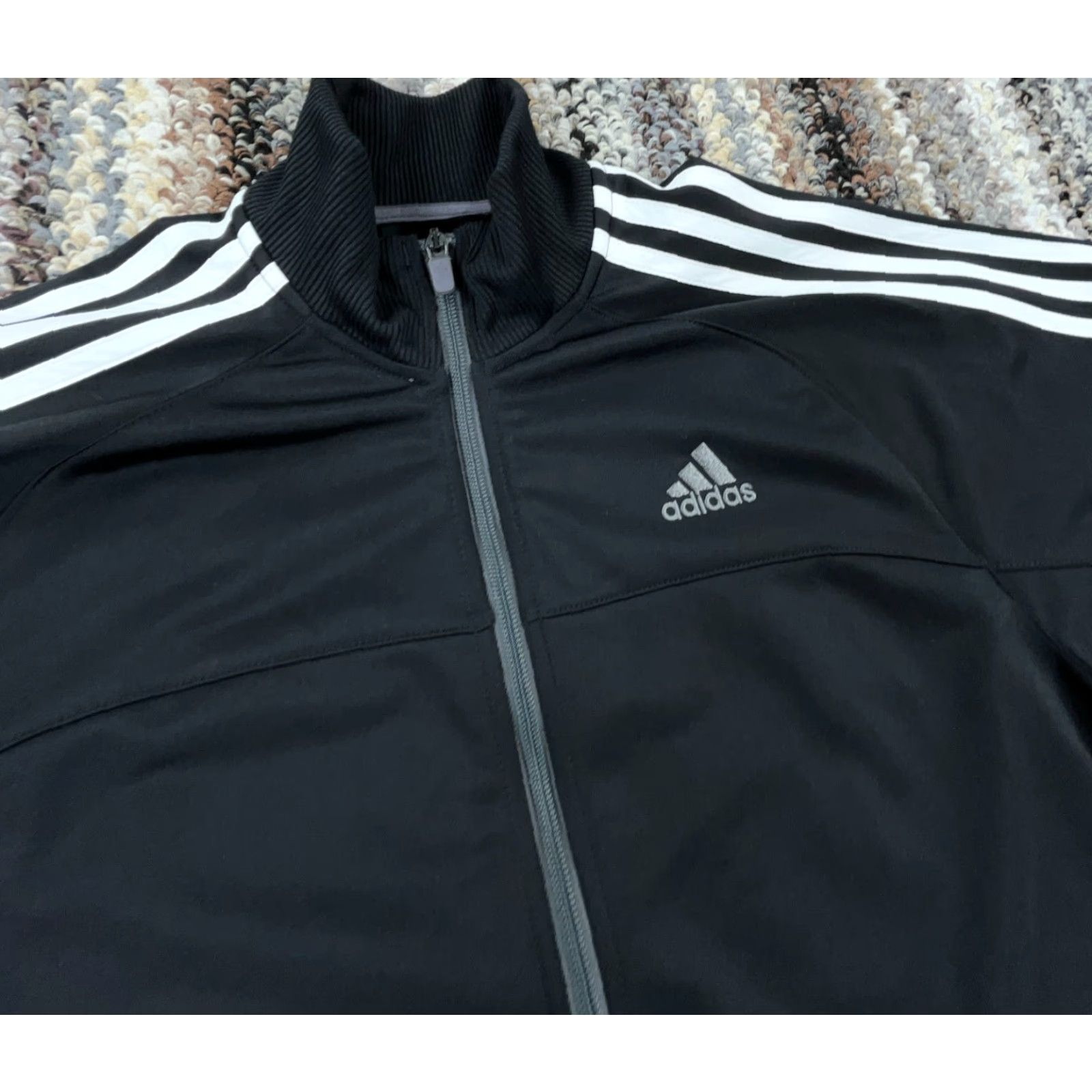 Adidas adidas Jacket Men Medium Black White Track Suit Sweatshirt Full Zip 3 Stripes Size US M / EU 48-50 / 2 - 3 Thumbnail