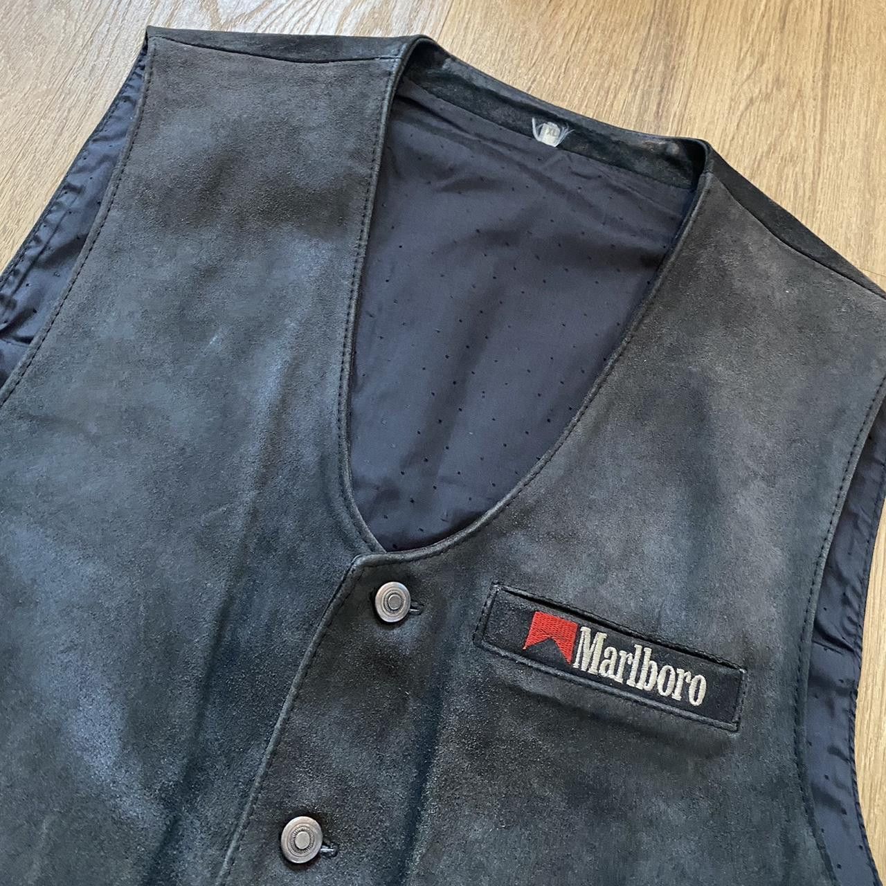 Marlboro Black leather Marlboro biker vest #bikerchic Vintage Size US XL / EU 56 / 4 - 1 Thumbnail