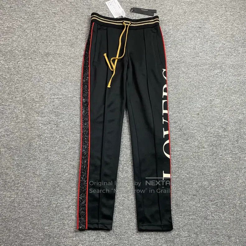 Amiri Amiri Size S Black striped pants with sequins Size US 30 / EU 46 - 1 Thumbnail