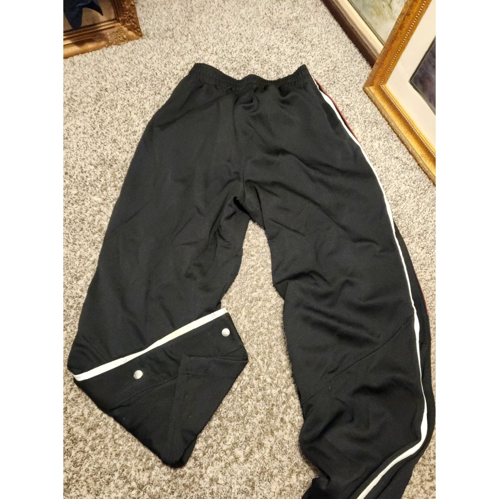 Nike Nike Jordan Mens Basketball Pants M Black Red Snap Button Break Away Warm Up Size US 31 - 2 Thumbnail