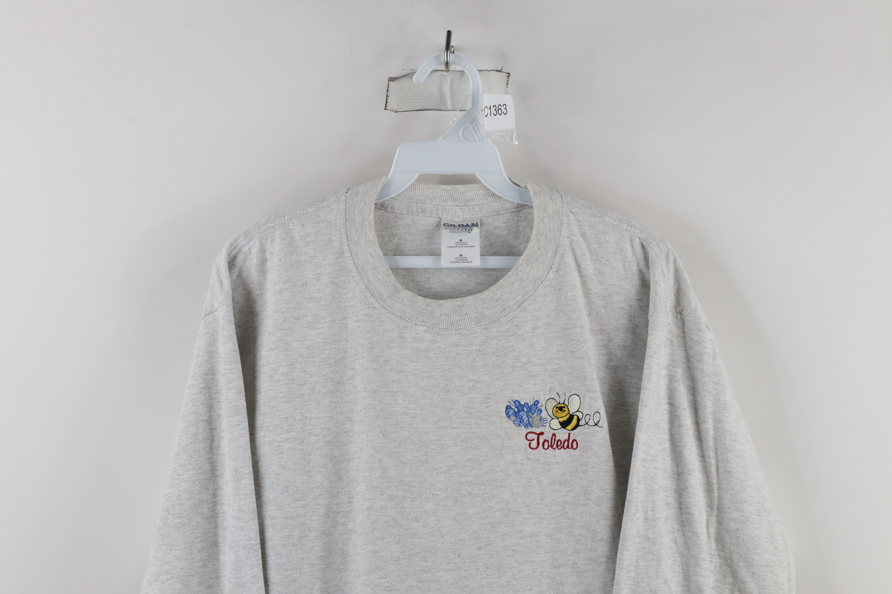 Vintage Vintage 90s Streetwear Bee Bowling Long Sleeve T-Shirt Gray Size US M / EU 48-50 / 2 - 2 Thumbnail