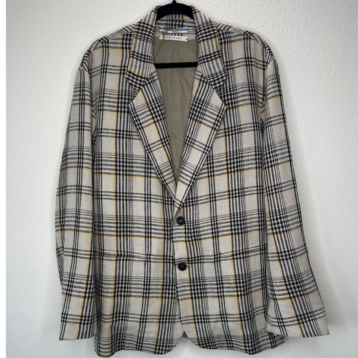 Cristaseya NWT Cristaseya Oversized Linen Blazer Ecru Black Plaid M Size US M / EU 48-50 / 2 - 2 Thumbnail