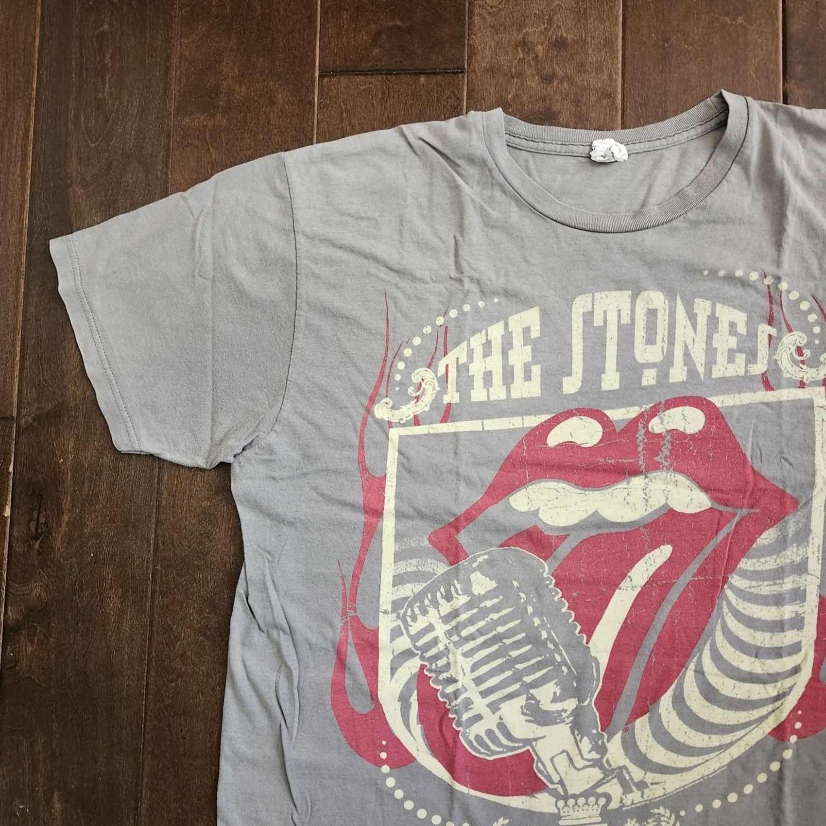 Logo 7 VINTAGE Rolling Stones T Shirt Mens 2X Gray Tongue Logo Graphic Rock Band Tee Size US XXL / EU 58 / 5 - 4 Thumbnail