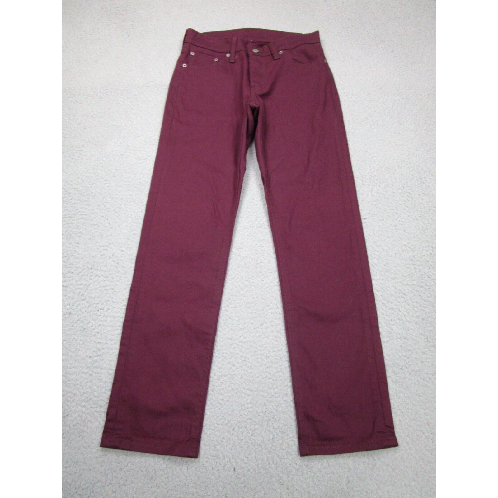 image of Levis Levi's Jeans Mens 30X30 Red Burgundy 511 Commuter Selvedge Denim Pants in White