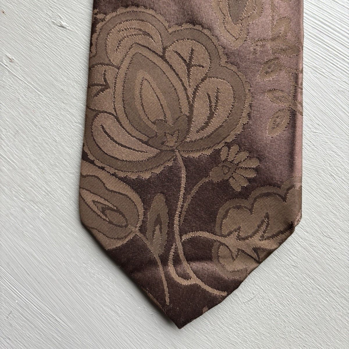 Dolce & Gabbana Dolce & Gabbana Italy 100% Silk Tie Brown Paisley Jacquard H Size ONE SIZE - 8 Thumbnail