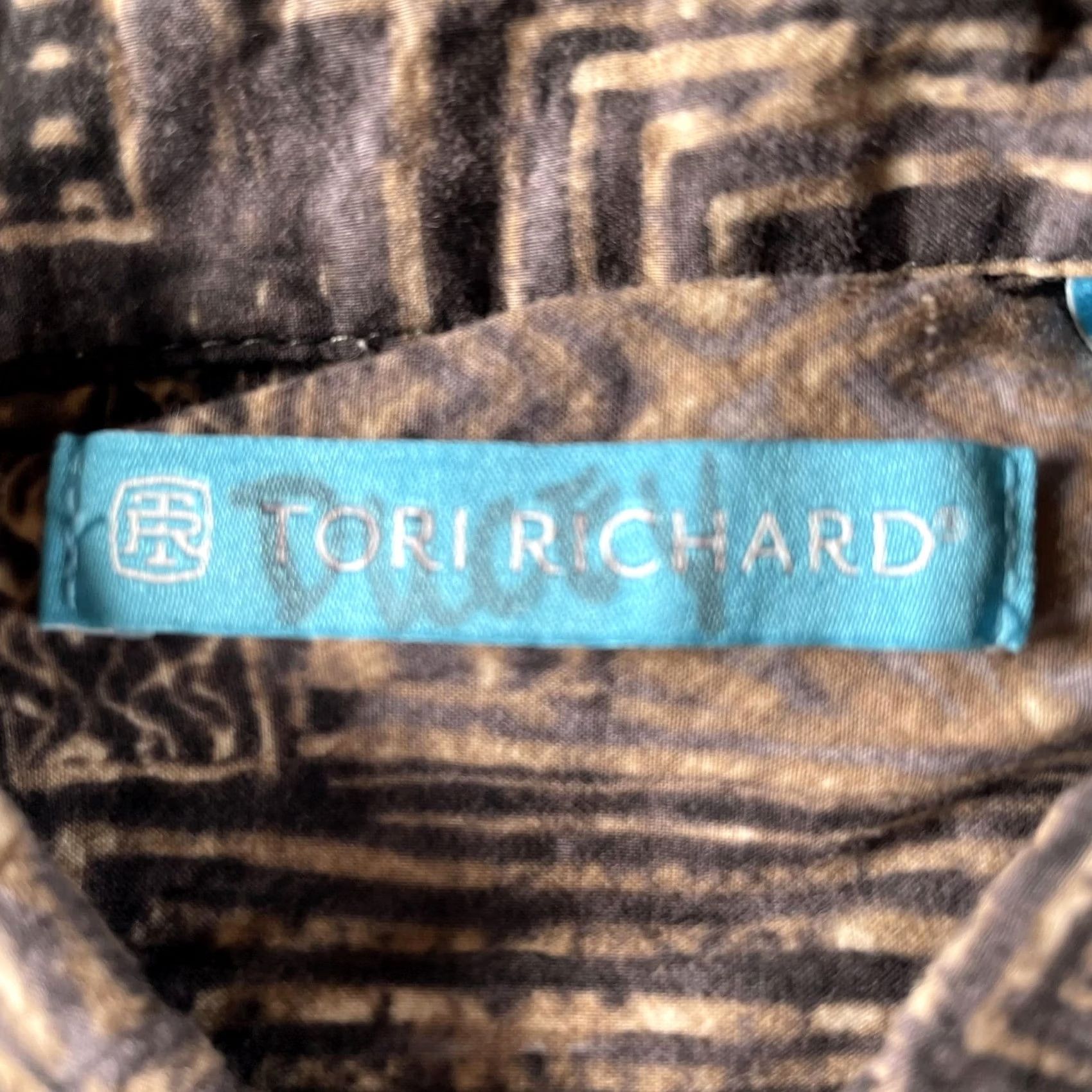 Tori Richard Tori Richard Shirt Mens Large Brown Hawaiian Aloha Geometric Lawn Hawaii USA Size US L / EU 52-54 / 3 - 2 Thumbnail
