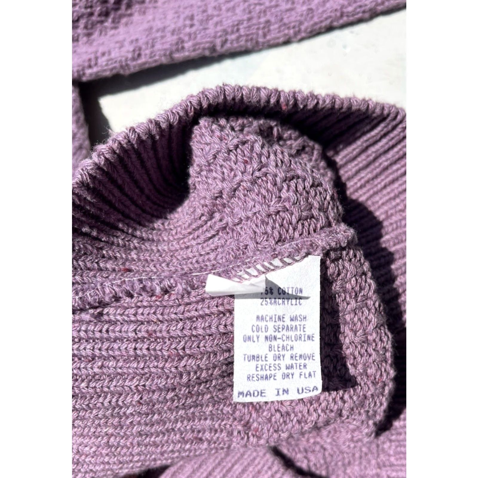 Vintage VINTAGE Liberty Sweater Purple Tight Knit L Women Embroidery USA Grandmacore Size L / US 10 / IT 46 - 6 Thumbnail