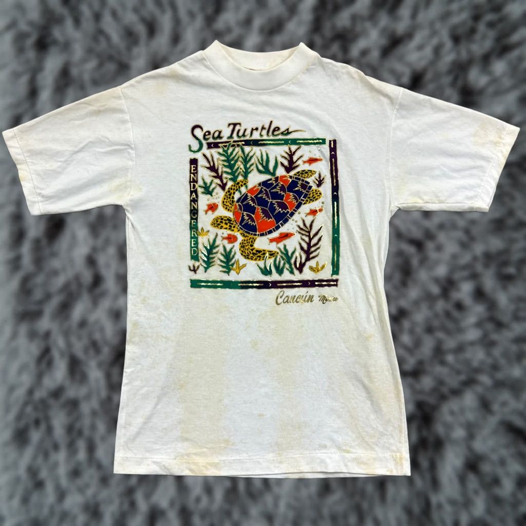 Vintage Vintage 80s Sea Turtles Shirt - Adult Small Size Unisex Travel Outdoor Knit Size US S / EU 44-46 / 1 - 1 Thumbnail