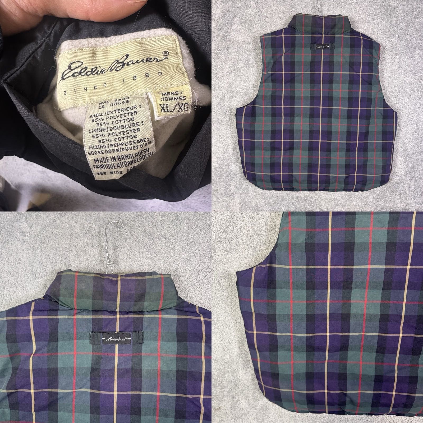 Eddie Bauer VINTAGE Eddie Bauer Vest Mens XL Tartan Plaid Reversible Quilted Puffer Down Classic Outdoor Size US XL / EU 56 / 4 - 8 Thumbnail