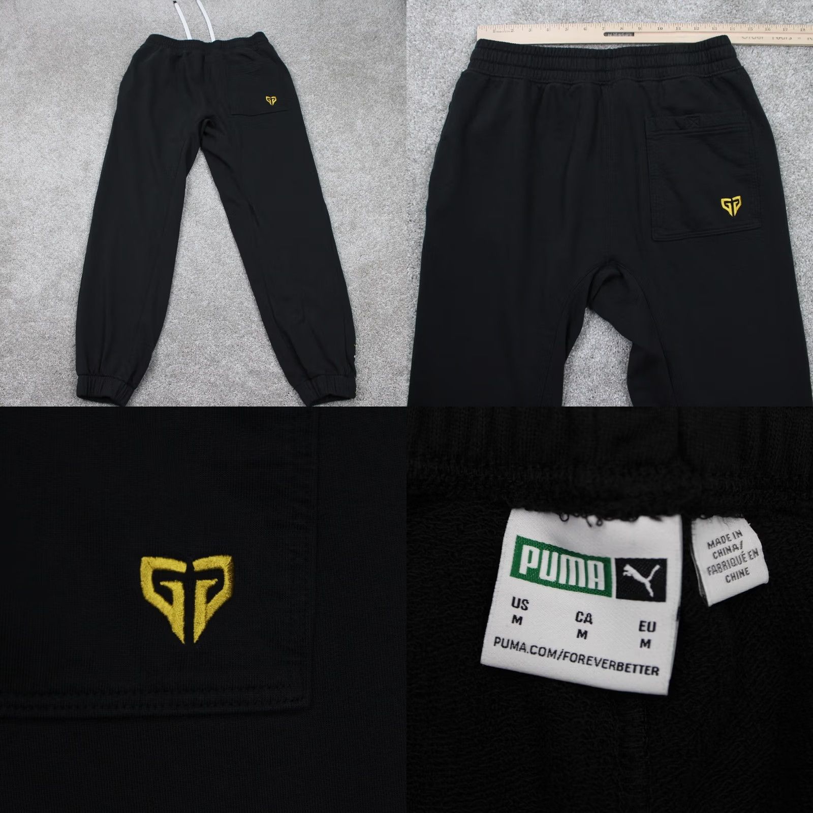 Puma Puma Gen G Esports Sweatpants Mens Medium Black Drawstring 30" Inseam Regular Fit, 100% Cotton, Solid, 90s Theme, Men's Activewear Pants Size US 31 - 8 Thumbnail