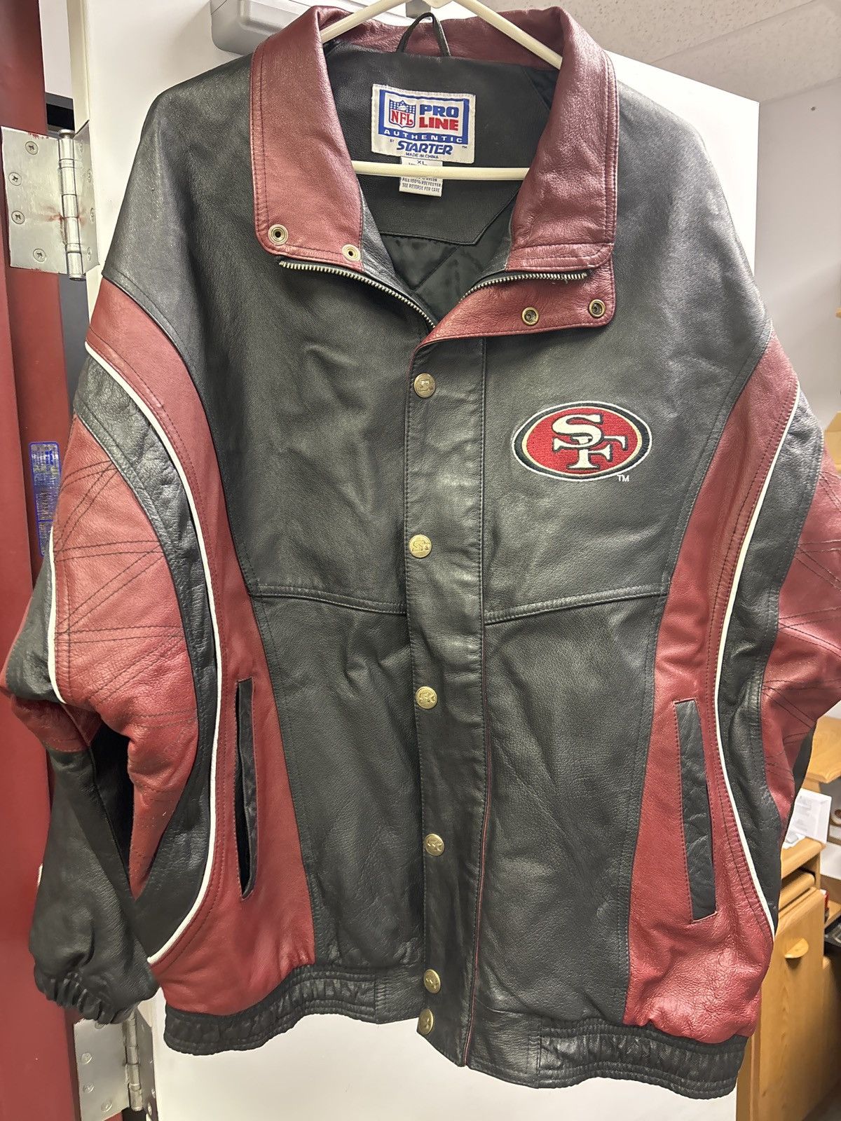 NFL × Vintage VINTAGE 49ers Leather jacket Size US XL / EU 56 / 4 - 1 Thumbnail
