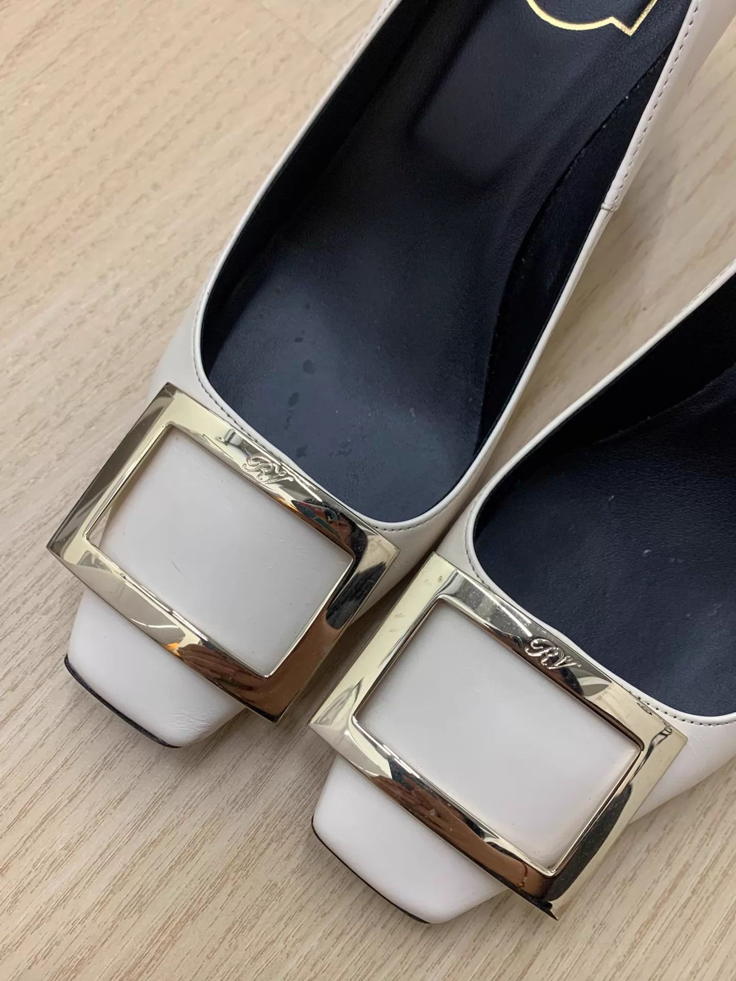 Roger Vivier Roger Vivier White Square Buckle Heels Size 37 New Size US 6.5 / IT 36.5 - 3 Thumbnail