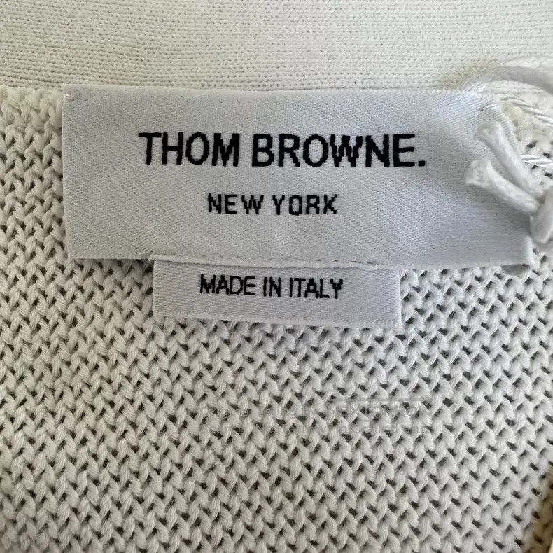 Thom Browne Thom Browne White Four Stripe Knit Cardigan Size US L / EU 52-54 / 3 - 5 Thumbnail