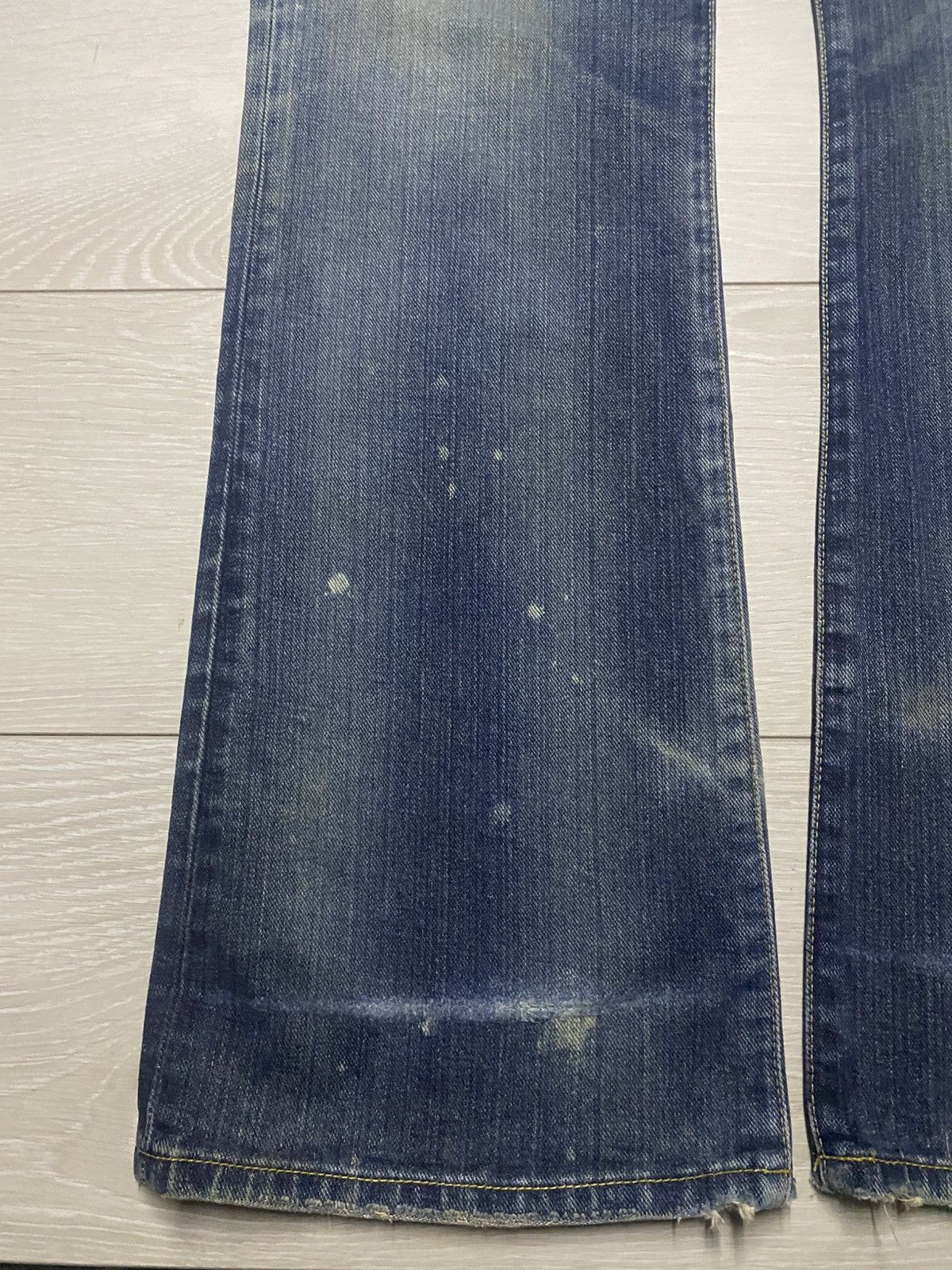 Edwin Edwin 401 XV Mud Wash Splatter Distressed Flare Jeans Size US 34 / EU 50 - 11 Thumbnail