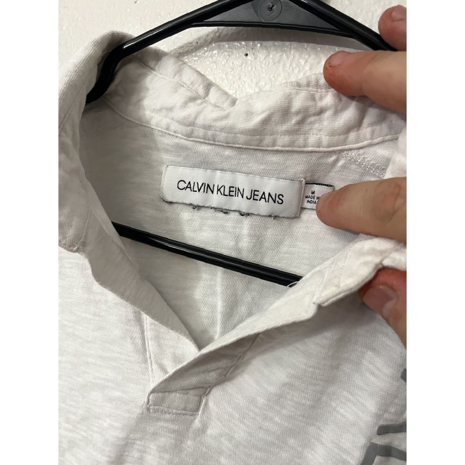 Calvin Klein VINTAGE Calvin Klein Jeans Polo Shirt Men Medium White Logo Solid Short Sleeve Mens Medium White Logo Polo Size US M / EU 48-50 / 2 - 2 Thumbnail