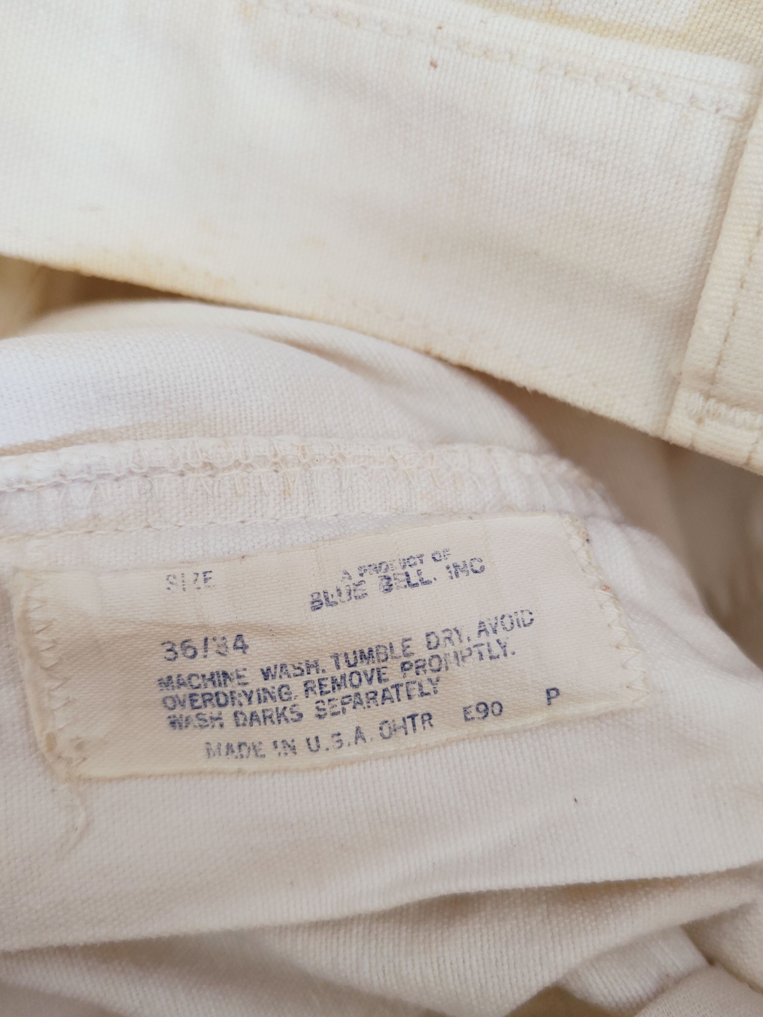 Vintage Blue Bell White Distressed Ripped Jeans #W530 Size US 36 / EU 52 - 13 Thumbnail
