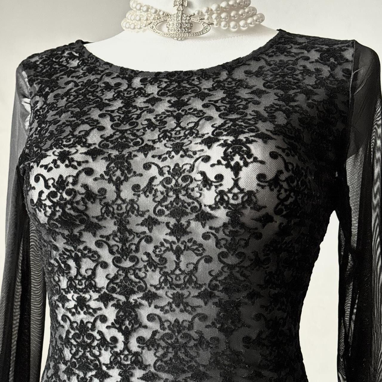 Vintage So unique lace gothic avant - garde blouse Size S / US 4 / IT 40 - 3 Thumbnail