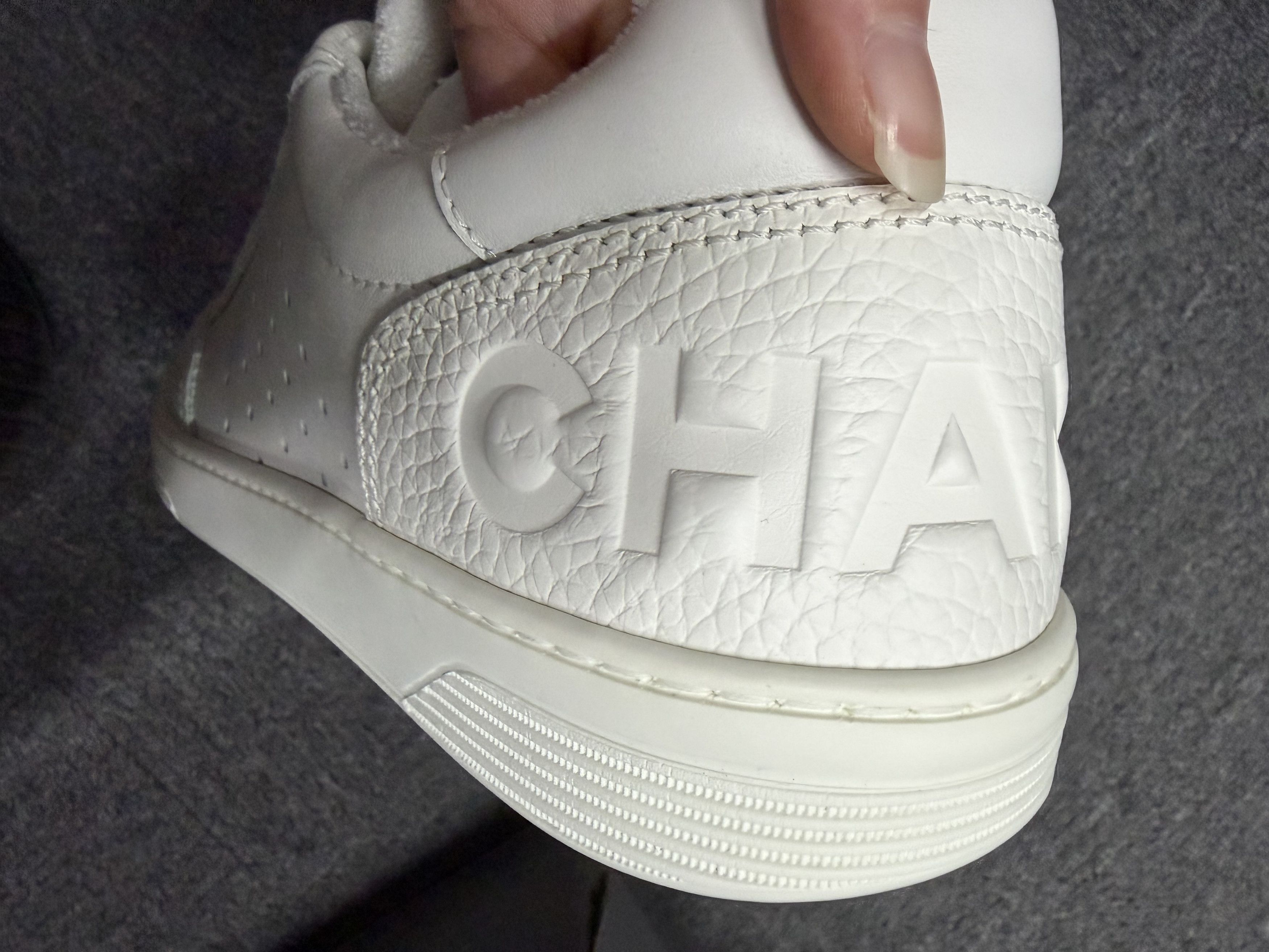 Chanel Chanel White Perforated Leather Low Top Sneakers Size US 9 / EU 42 - 6 Thumbnail