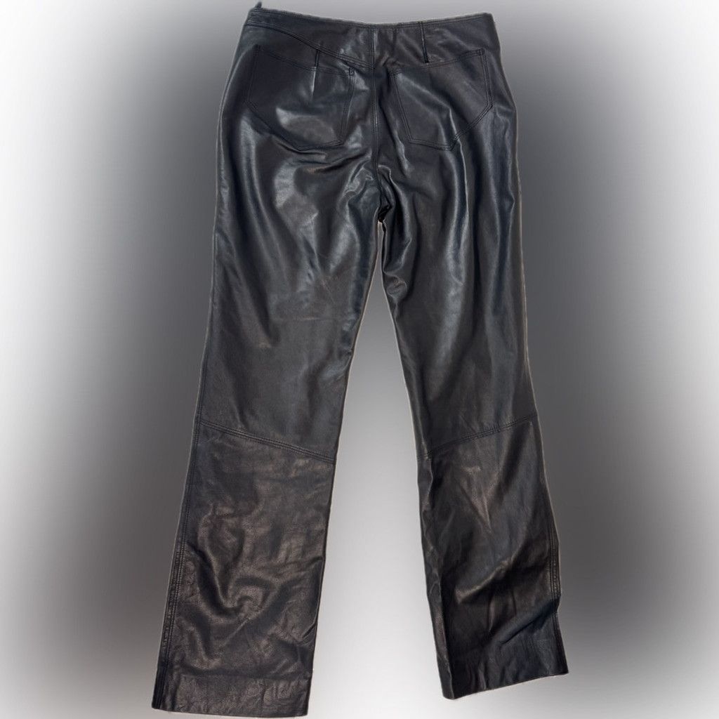 Guess Y2K Guess Genuine Leather Pants Size 8 Mid-Rise Straight Leg Size 30" / US 8 / IT 44 - 4 Thumbnail