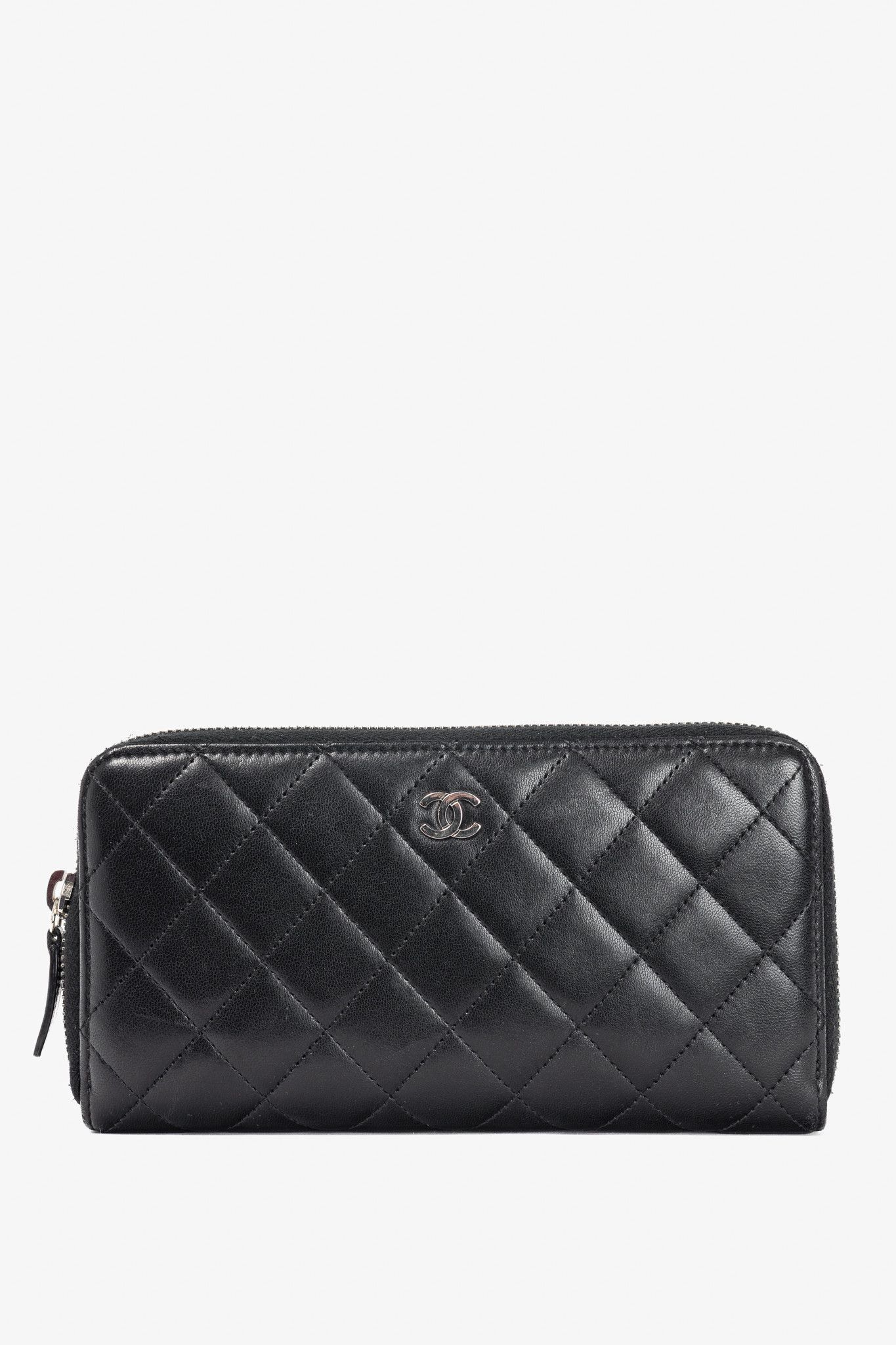 Chanel Chanel Black Quilted Lambskin Zip-Around Wallet Size ONE SIZE - 1 Thumbnail
