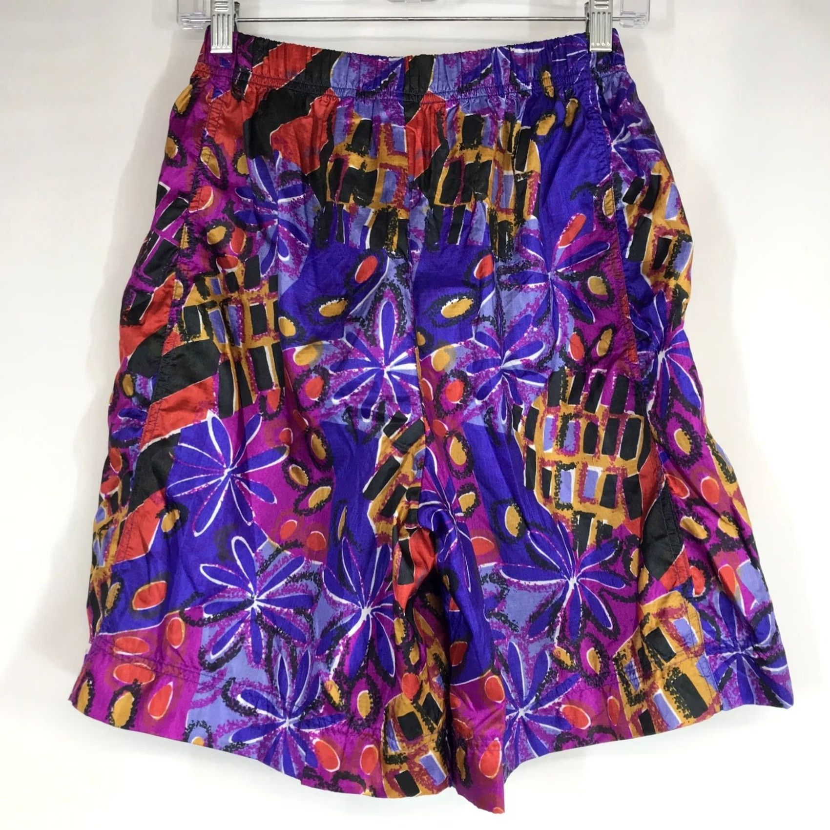 Nike VINTAGE Nike Elite Shorts M 90s Abstract Floral Geometric Nylon Purple Womens Athletic Summer Spring Pockets Elastic Waist Size 32" / US 10 / IT 46 - 5 Thumbnail