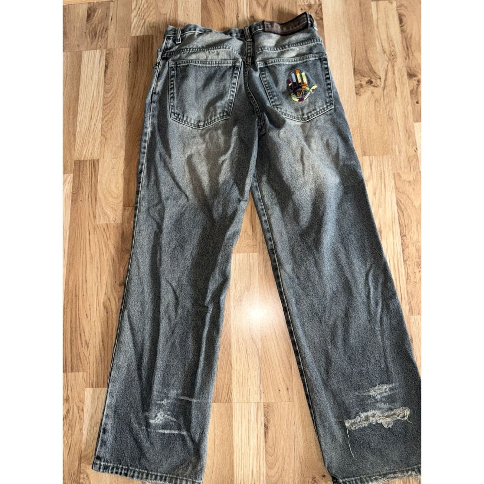 Vintage Vintage Y2K Miskeen Jeans Mens Size 32 Distressed Embroidered Size US 32 / EU 48 - 5 Thumbnail