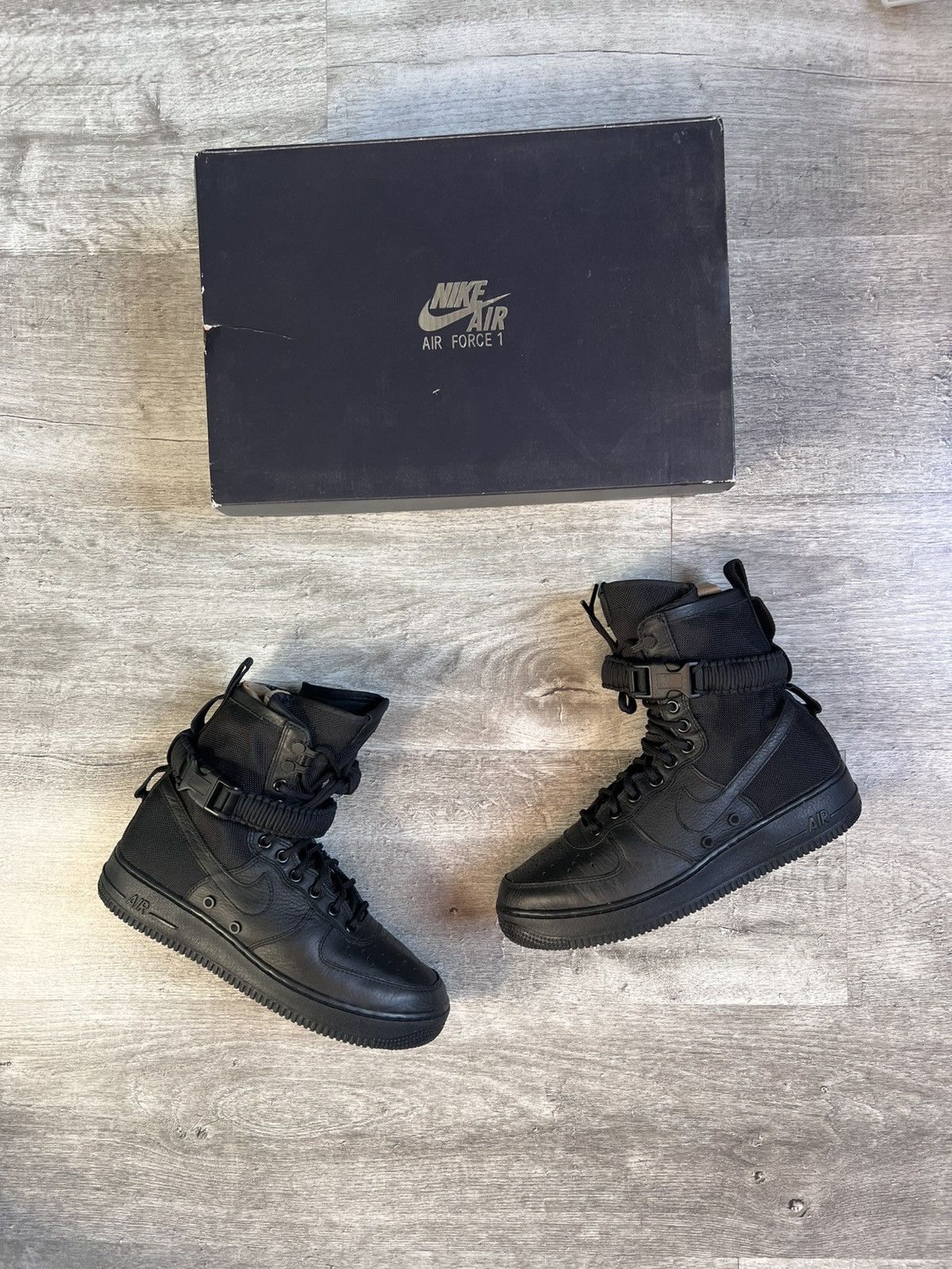 Nike Nike SF Air Force 1 High Triple Black shoe’s Size US 8 / EU 41 - 1 Thumbnail