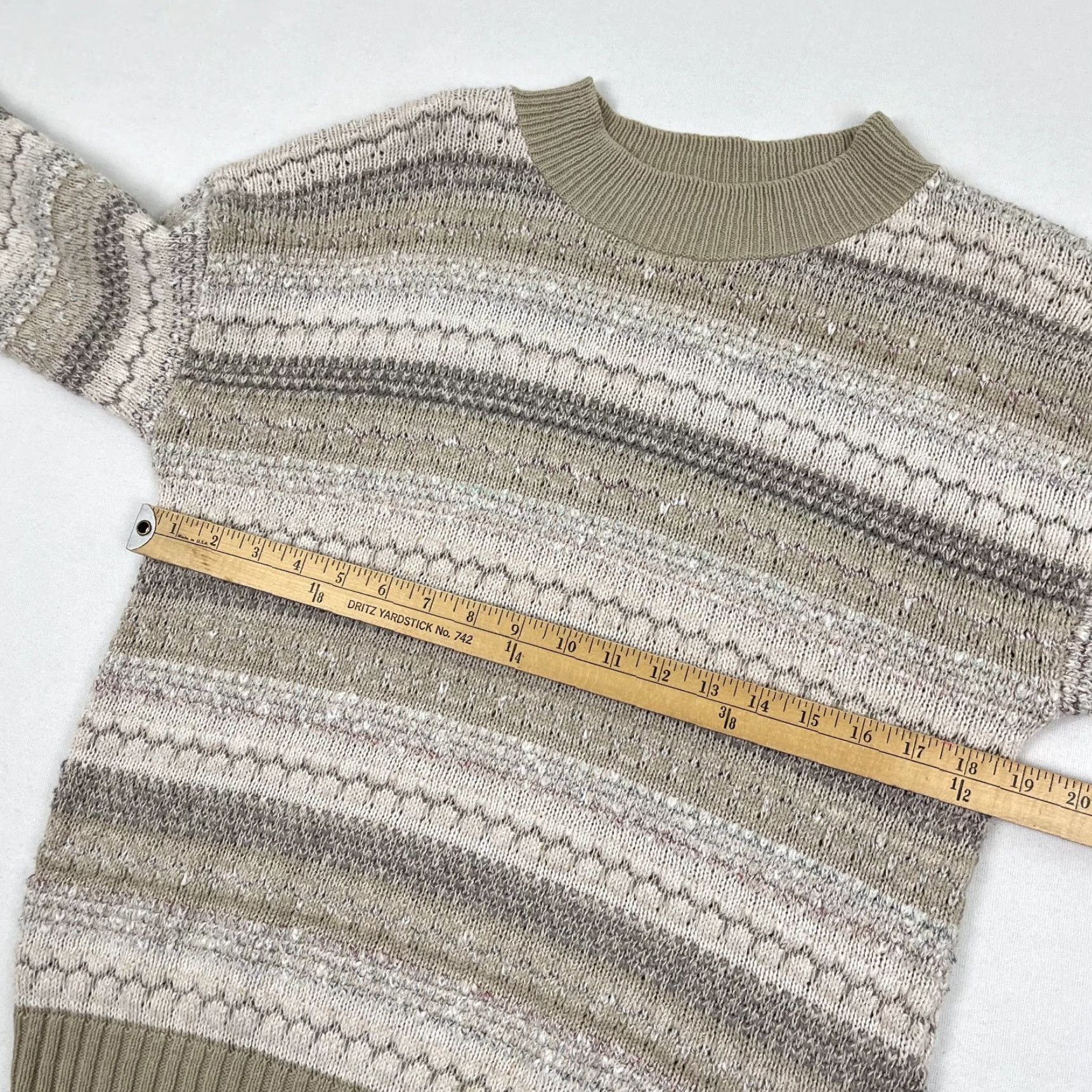 Orvis VINTAGE Orvis Sweater Adult Medium Brown Stripe Knit Earth Tone Granola Girl USA 90s Size M / US 6-8 / IT 42-44 - 4 Thumbnail