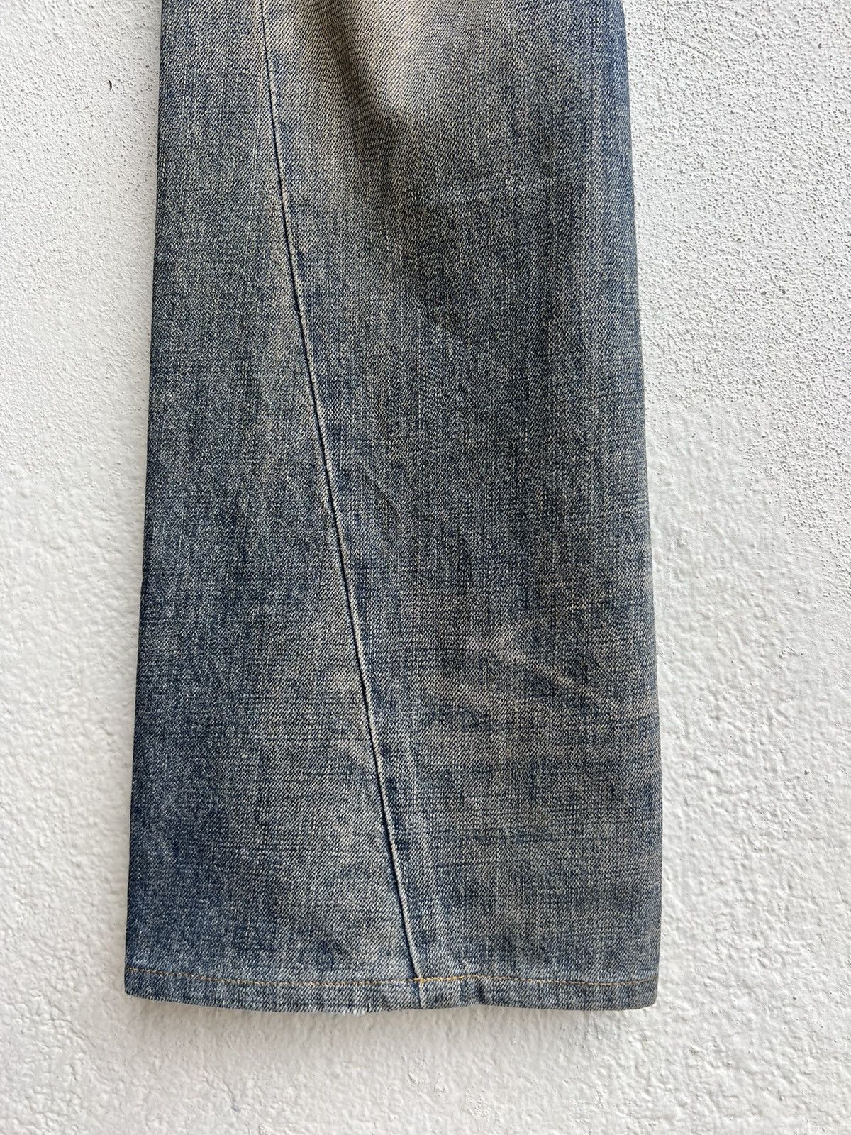 Vintage Vintage Tornado Mart Japan Distress Mud Denim Flare Jeans Size US 31 - 11 Thumbnail
