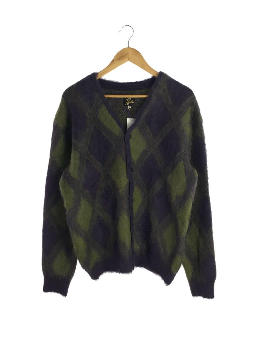 Sweater Cardigan thick Mohair Button Up V-neck Purple