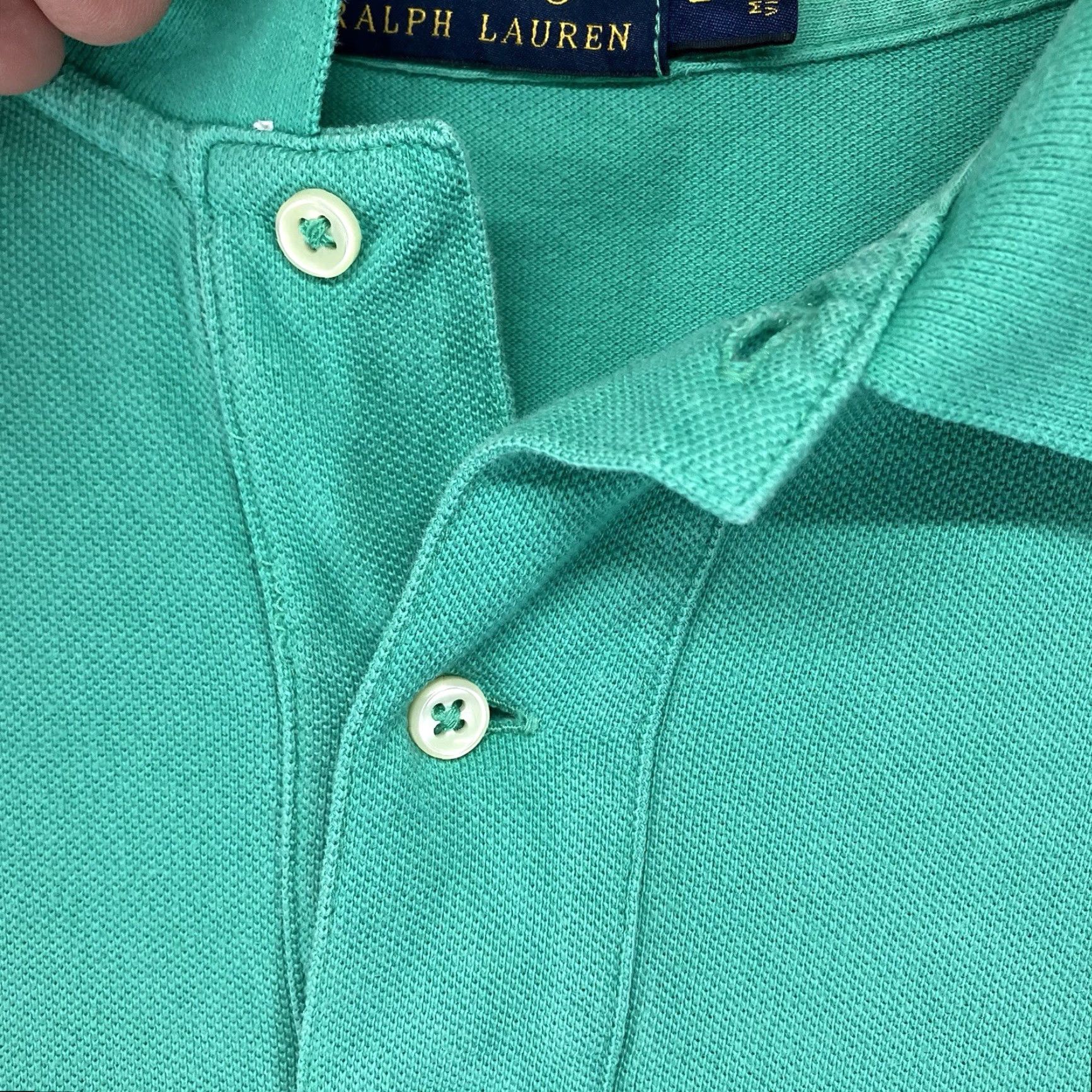 Polo Ralph Lauren VINTAGE Polo Ralph Lauren Custom Polo Shirt Mens Large Mint Green Short Sleeve Embroidered Purple Pony Classic Preppy Size US L / EU 52-54 / 3 - 6 Thumbnail