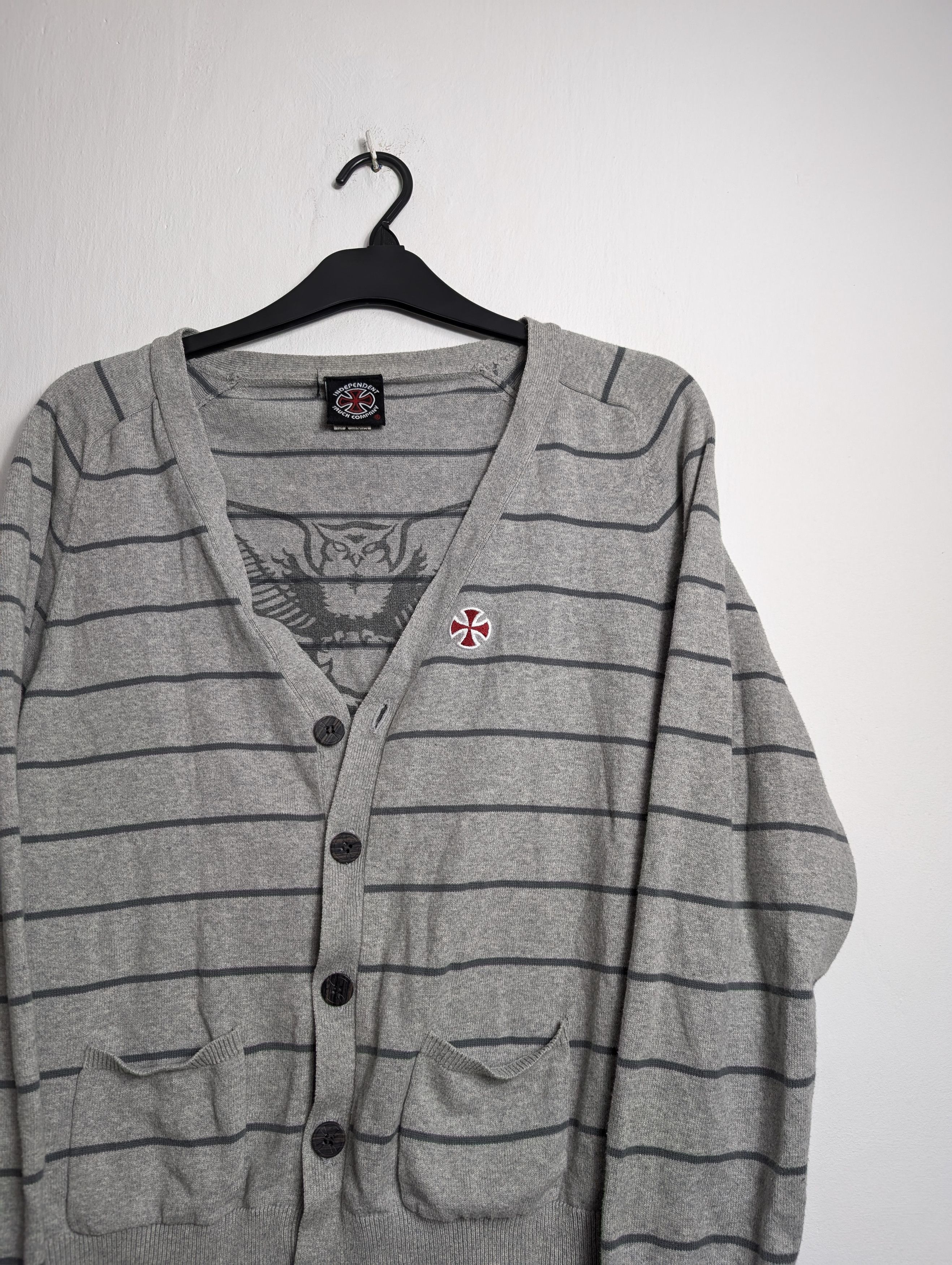 Independent Truck Co. Independent Truck Co. Striped Streetwear Cardigan Y2K Skate Size US M / EU 48-50 / 2 - 2 Thumbnail