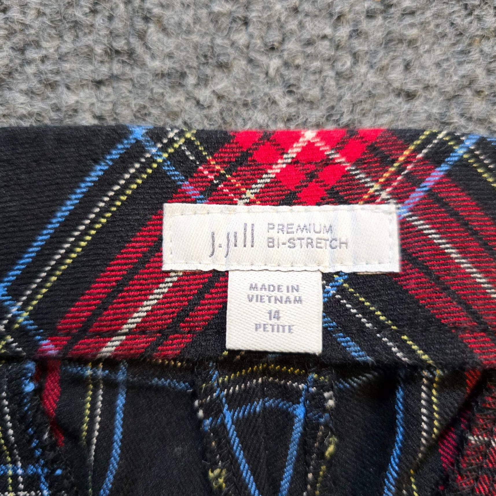 J. Jill J. Jill Pants Women 14P Red Plaid Bi Stretch Legging Ankle Crop Career Tapered Flat Front Ponte Cotton Rayon Spandex 24in Inseam Casual Travel Women's Size 36" / US 14 / IT 50 - 4 Thumbnail