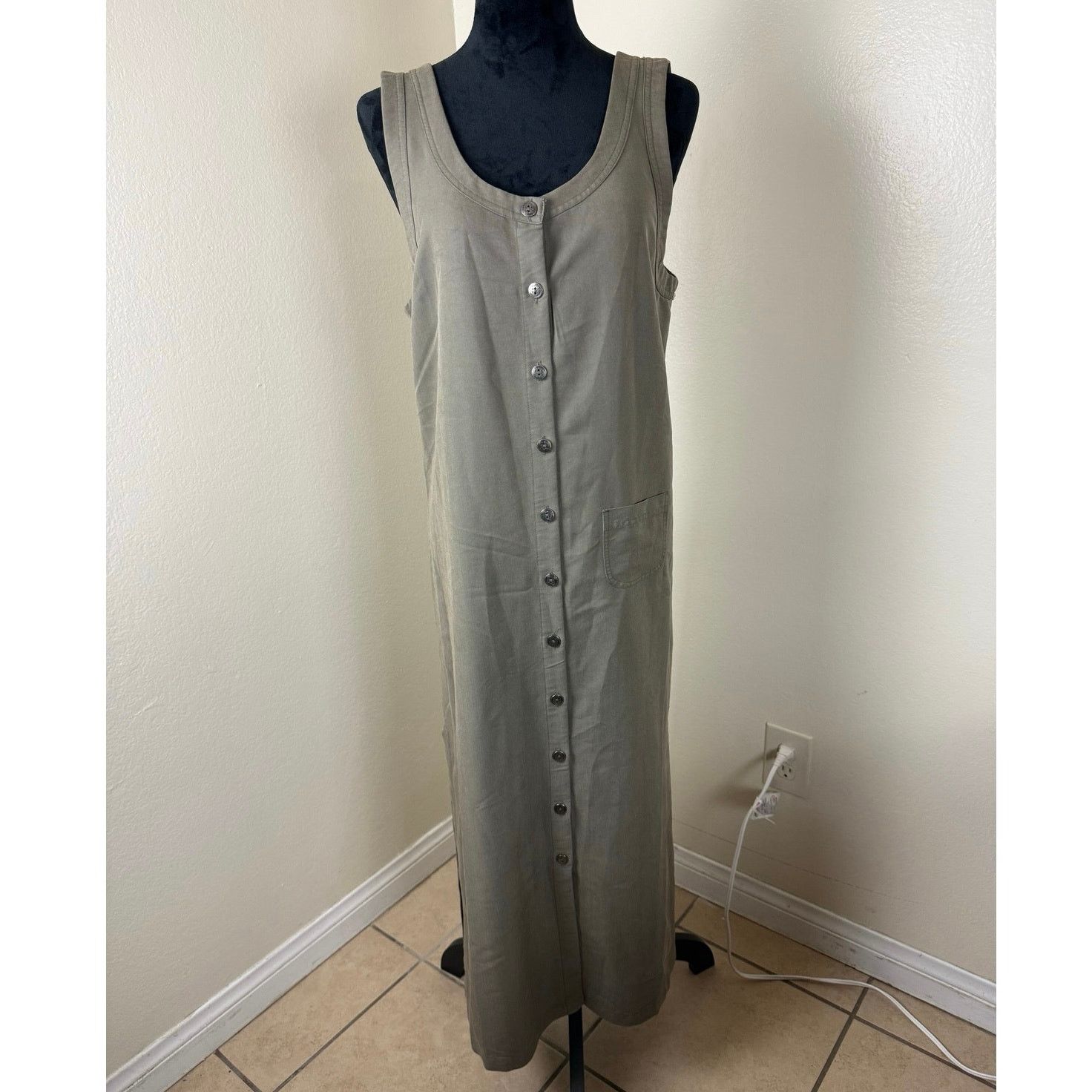 Other Directives Olive Lyocell Sleeveless Jumper Dress - L Size L / US 10 / IT 46 - 1 Thumbnail
