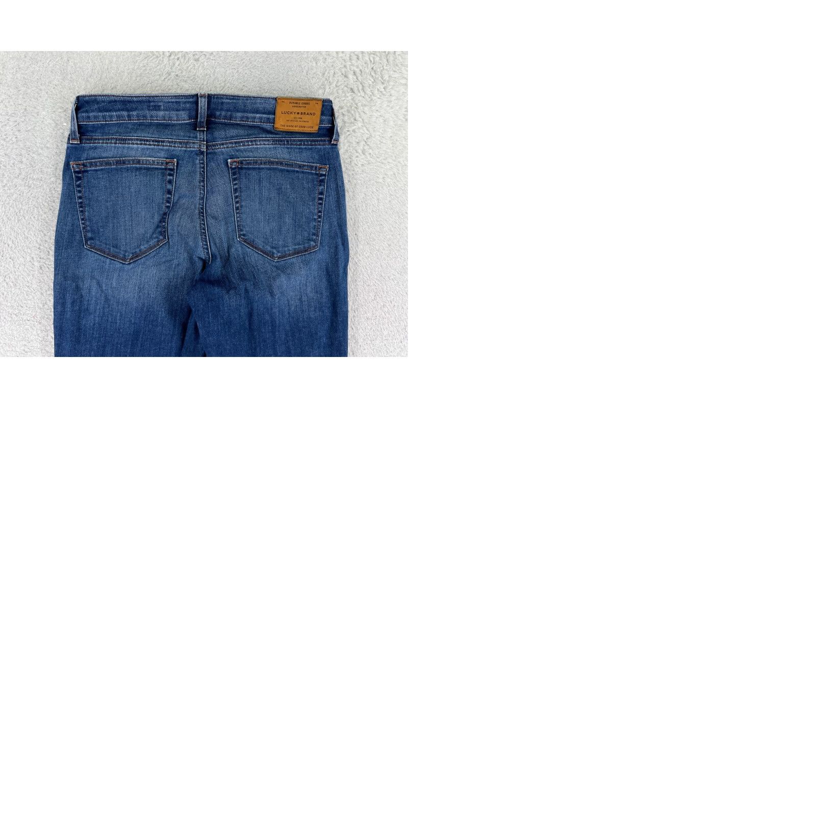 Lucky Brand VINTAGE Lucky Brand Jeans Women 4 Blue Denim Ankle Mid Rise 5-Pocket Lace/Logo Button Zip Cotton Blend Size 27" / US 4 / IT 40 - 10 Thumbnail