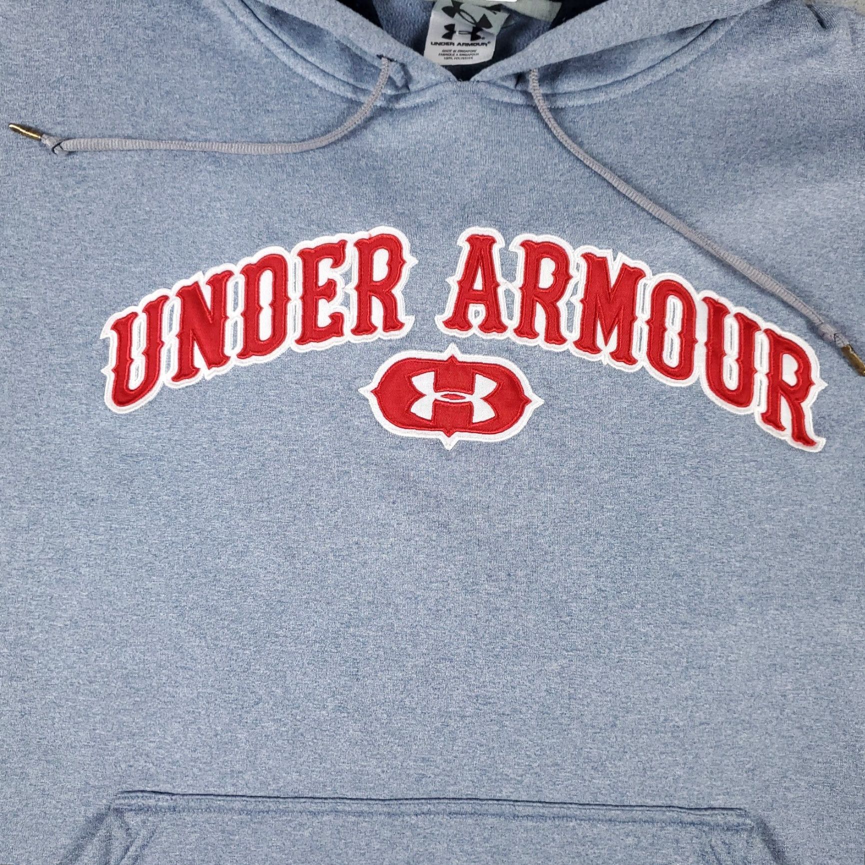Under Armour Under Armour Hoodie Mens L Blue Pullover Mock Neck Sweatshirt Shirt Sweater Casual/All Seasons Sports Logo Size US L / EU 52-54 / 3 - 2 Thumbnail