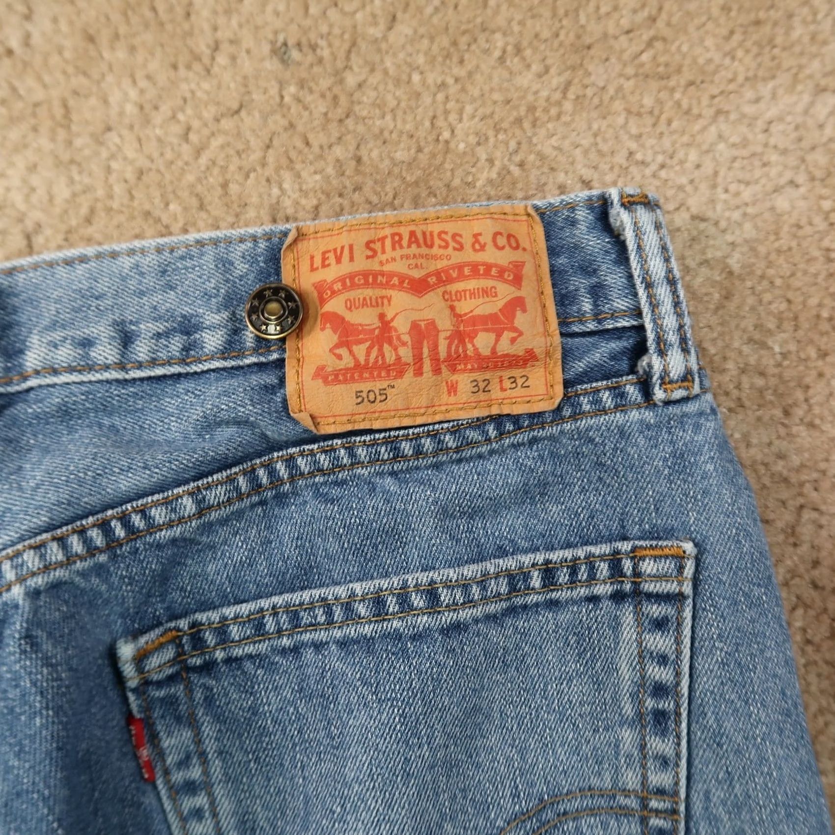 Levi's VINTAGE Levis 505 Regular Fit Straight Leg Jeans Men 32x32 Blue Denim Size US 32 / EU 48 - 4 Thumbnail