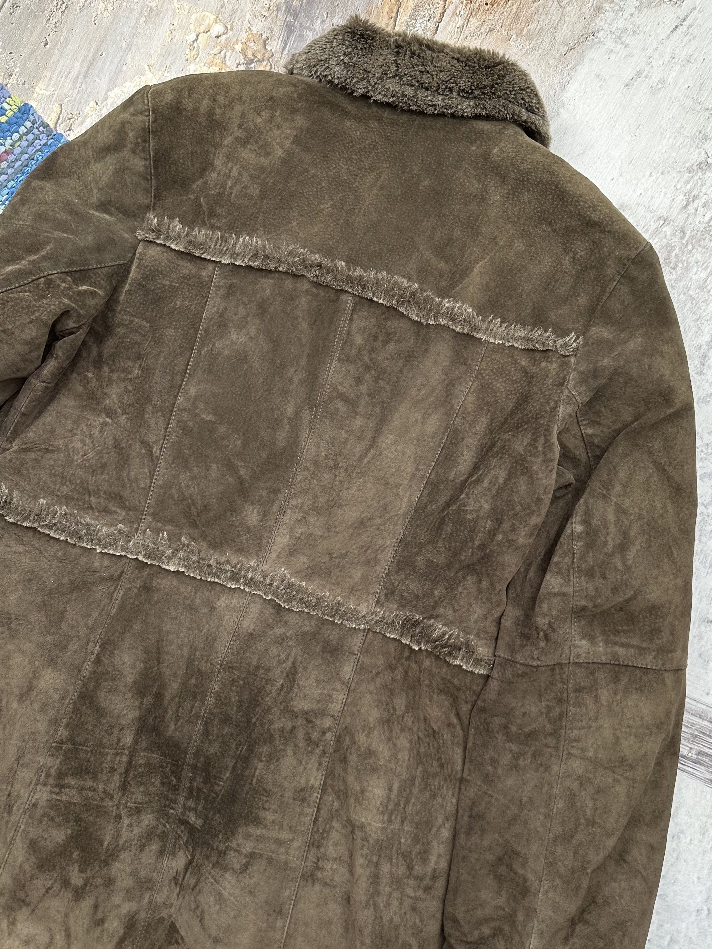 Japanese Brand Vintage Suede/Faux Sheepskin Coat A631D15(354) Size M / US 6-8 / IT 42-44 - 14 Thumbnail
