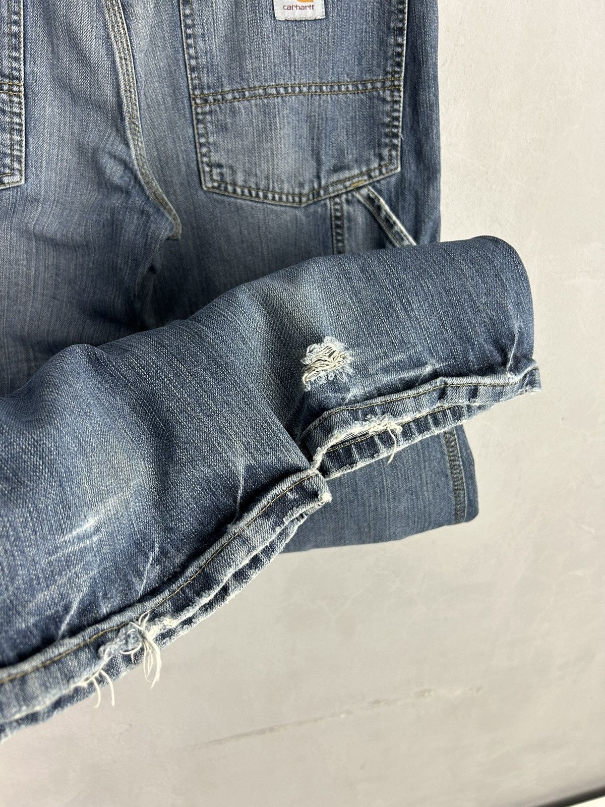 Carhartt Carhartt TRAX Carpenter Jeans 33x32 Blue Faded Distressed Size US 33 - 4 Thumbnail