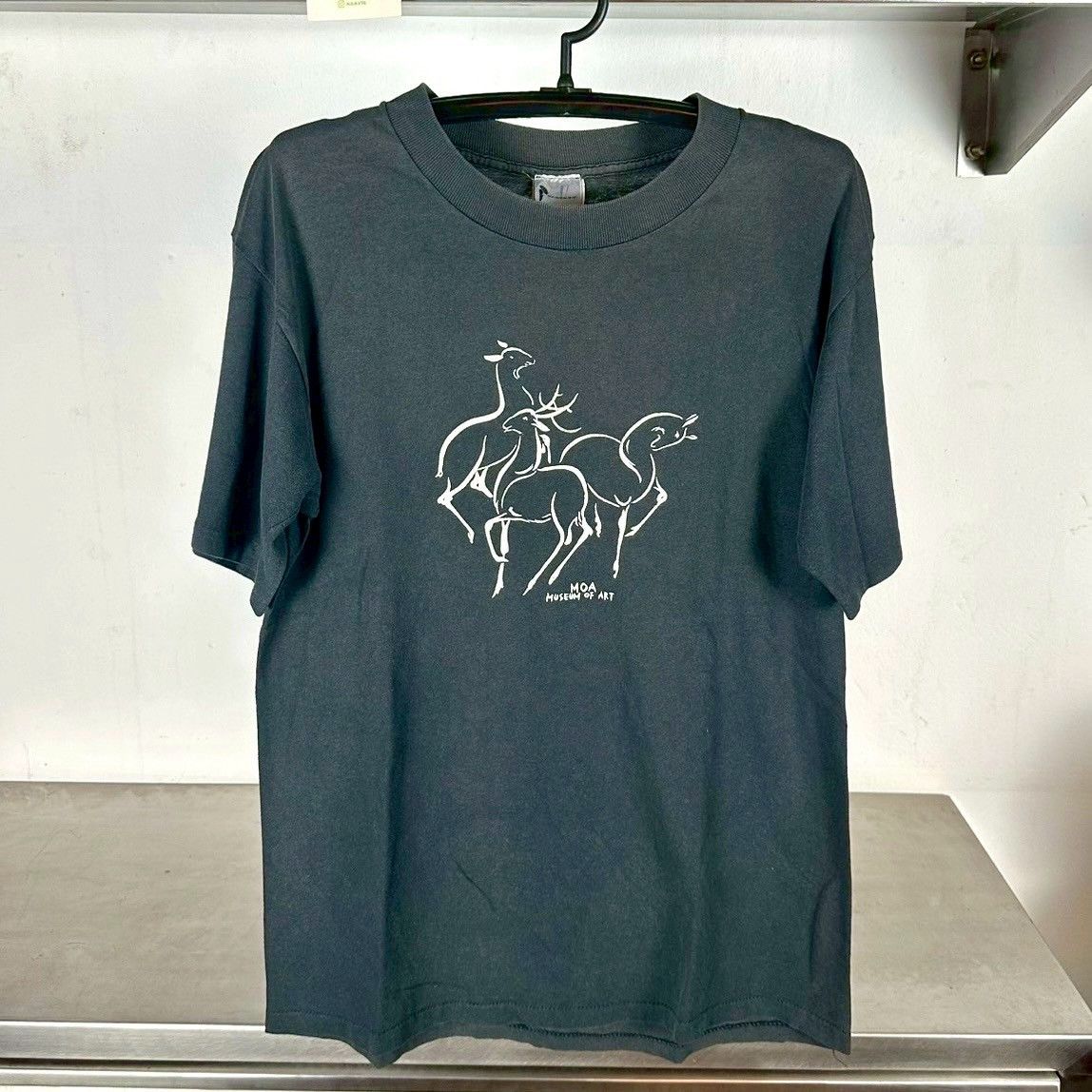 Vintage ​​Vintage ​​90s MOA Museum of Art Deer Artwork Large T-Shirt Size US L / EU 52-54 / 3 - 1 Thumbnail