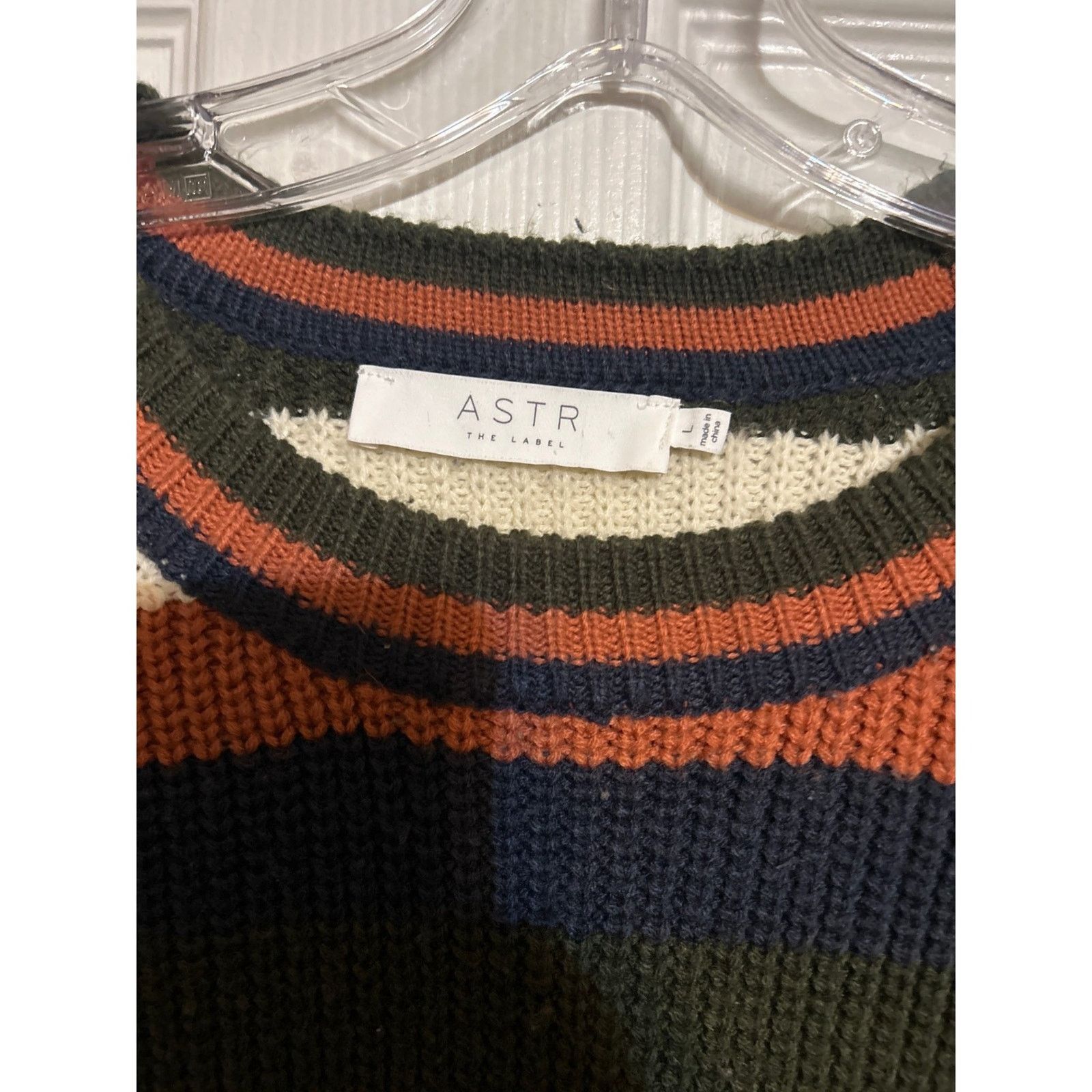 ASTR The Label ASTR The Label Women Striped Ribbed Knit Crew Neck Sweater L Size L / US 10 / IT 46 - 2 Thumbnail