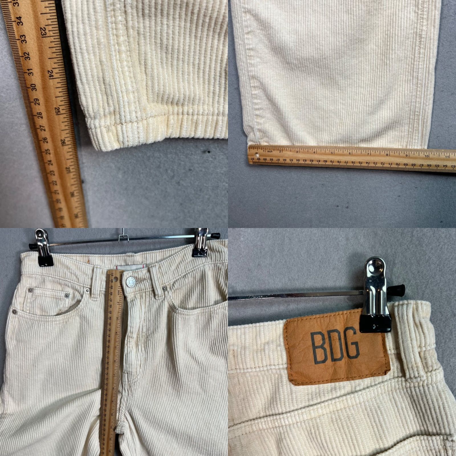Bdg VINTAGE BDG Womens High Waist Wide Corduroy Pants 26 Beige 100% Cotton Size 26" / US 2 / IT 38 - 8 Thumbnail