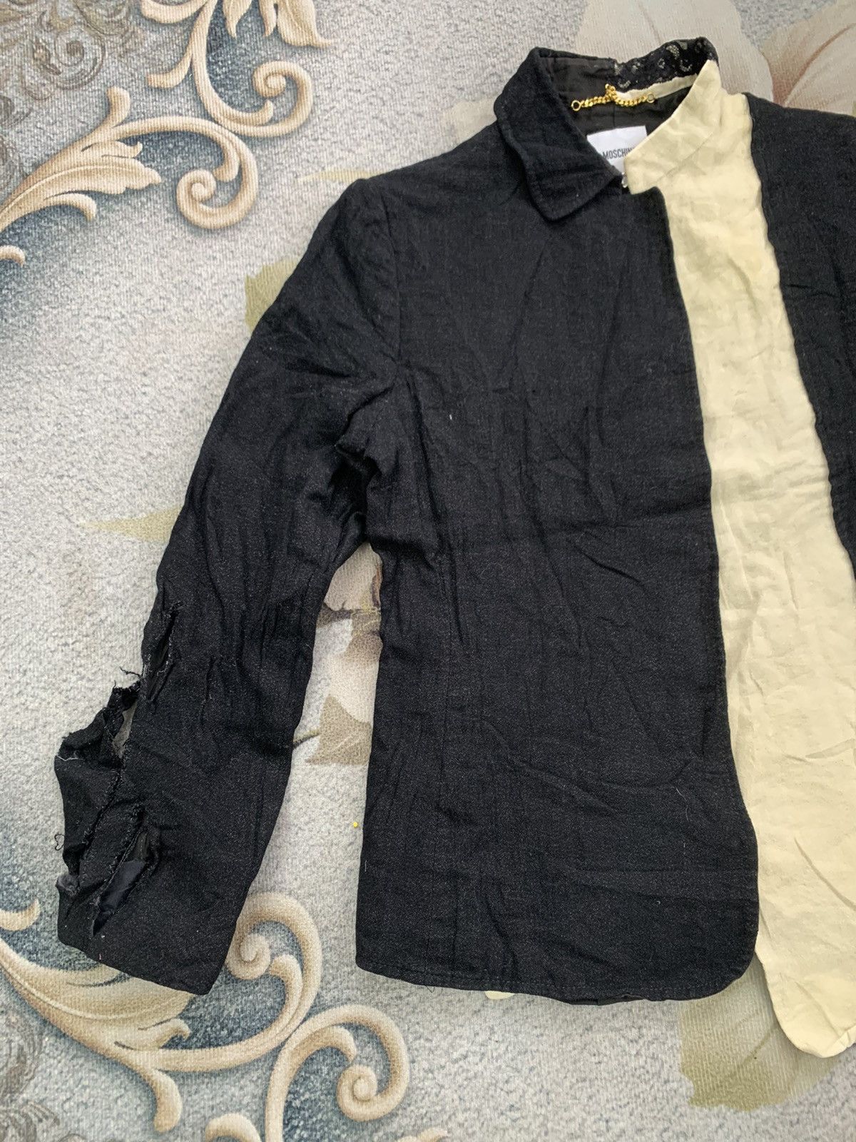 Moschino Rare Distress Constructed Design Moschino Wool Jacket Size L / US 10 / IT 46 - 3 Thumbnail