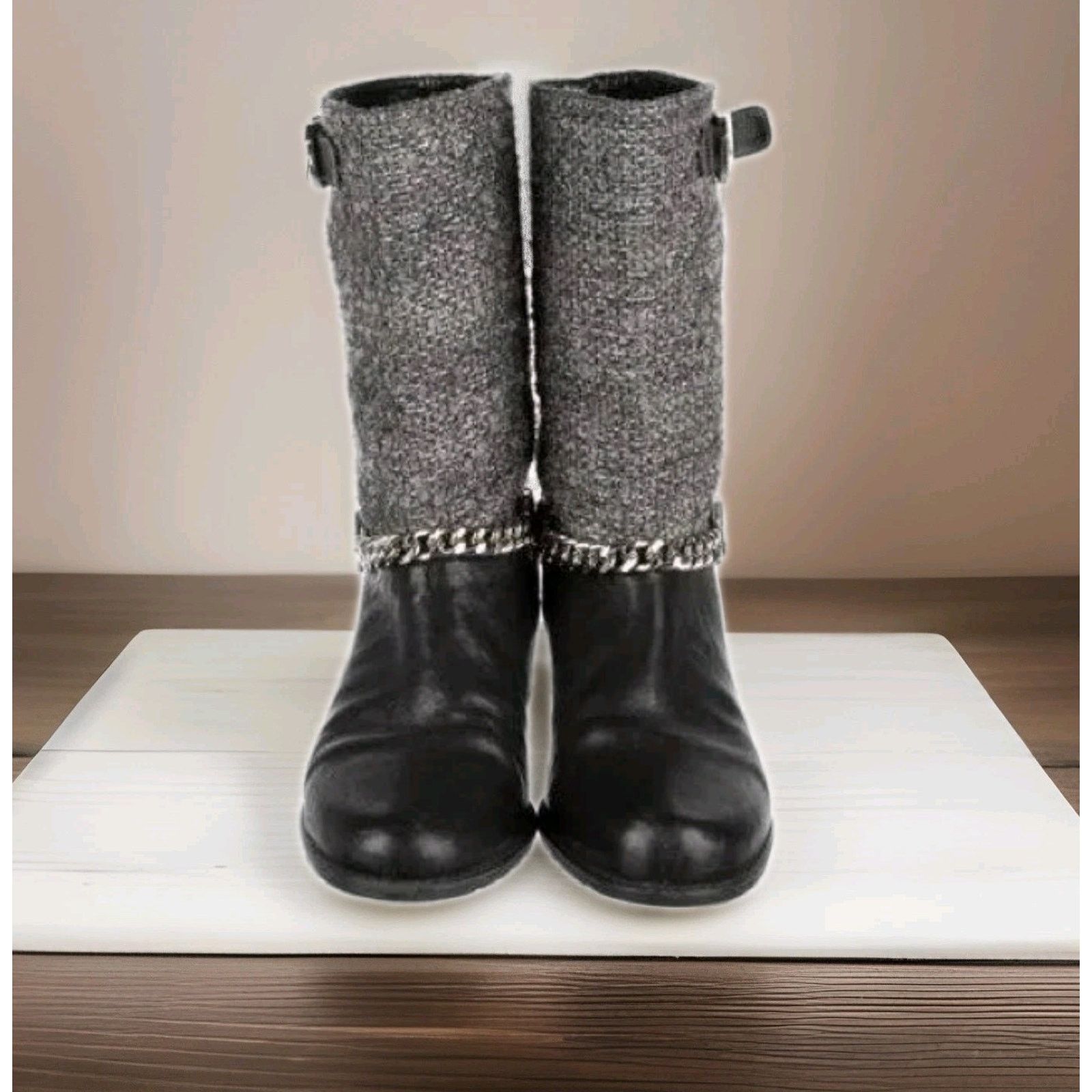 Stuart Weitzman Stuart Weitzman Studded Leather Ankle Moto Boots Black Size US 10 / IT 40 - 1 Thumbnail