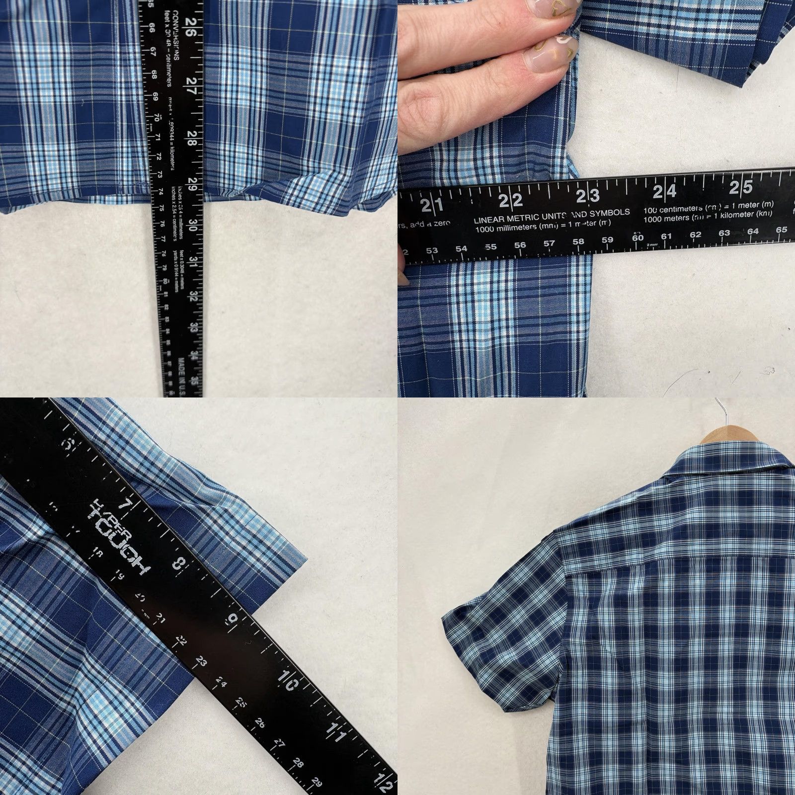 Cutter & Buck Cutter & Buck Shirt Mens L Blue Plaid Short Sleeve Button Front Non-Iron NWT Size US L / EU 52-54 / 3 - 8 Thumbnail